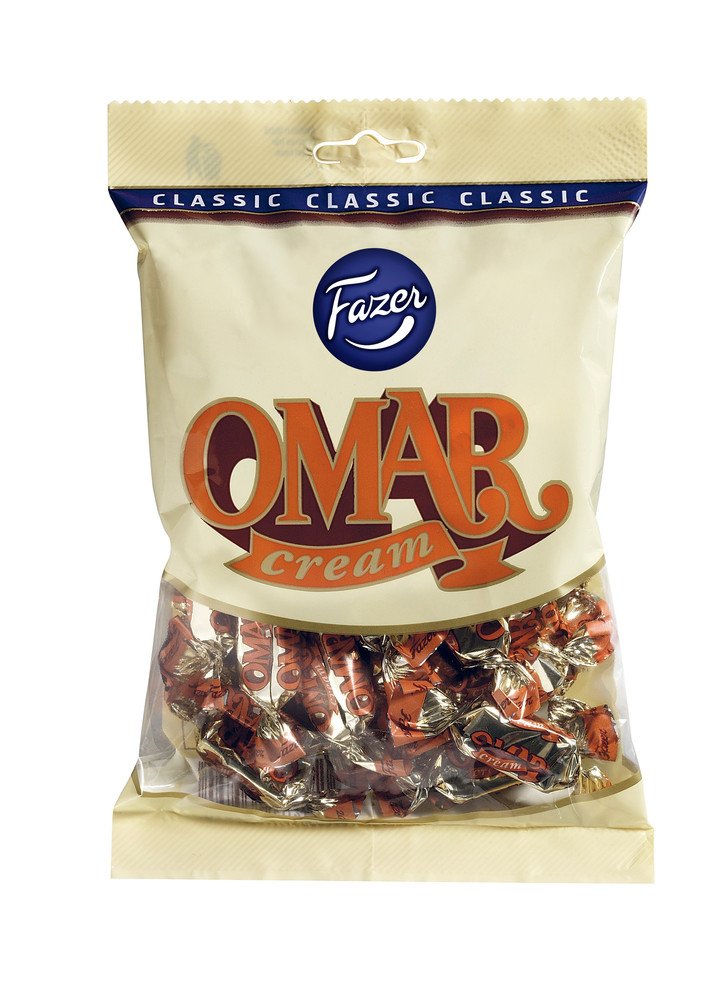 Fazer Omar Cream Classic Finnish Toffee Candies - 220g Bag | Authentic Scandinavian Treats for Gifts, Parties & Dessert Toppings