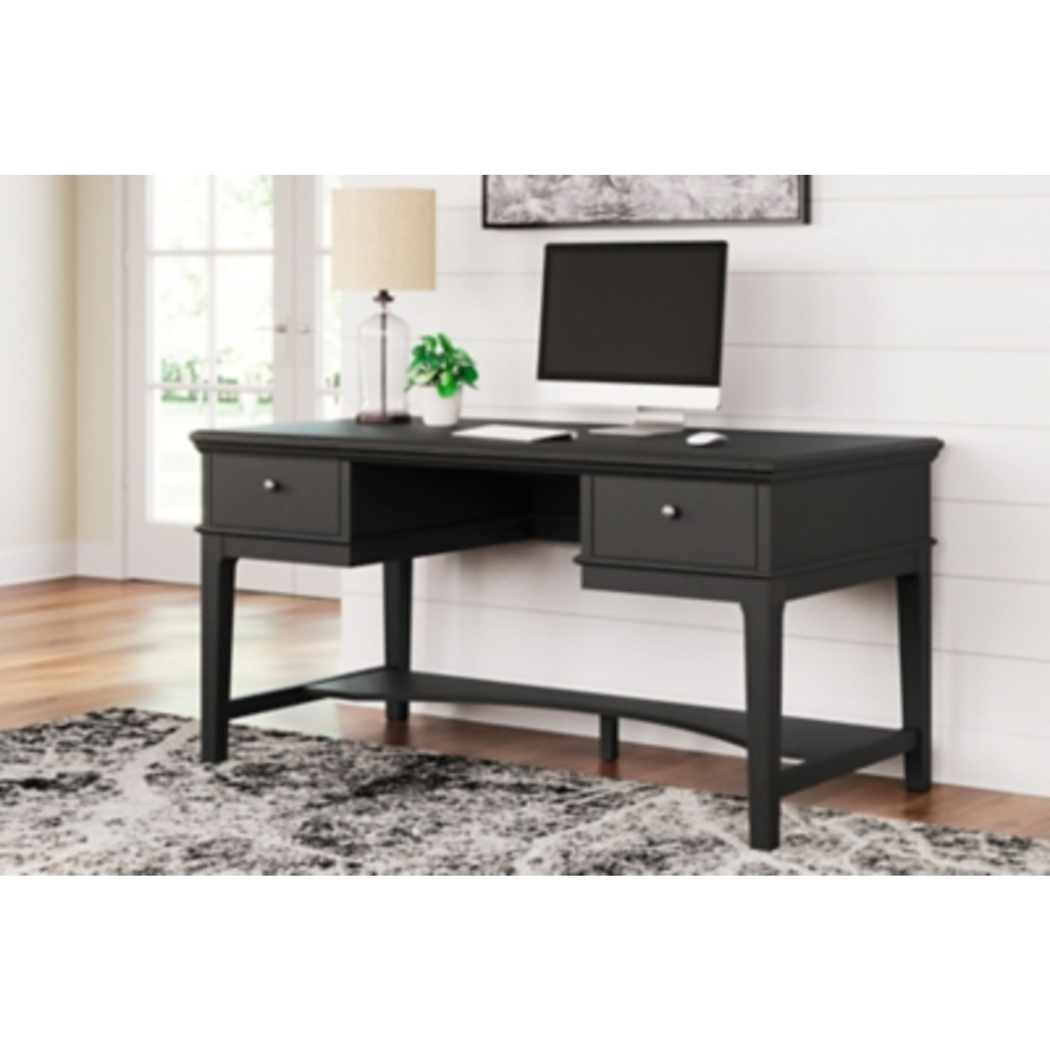 Beckincreek Black Office Desk - Modern & Stylish Writing Desk for Home & Workspace | Perfect for Remote Work, Study & Office Use