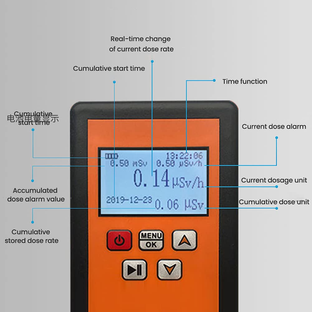 NR-950 Portable Nuclear Radiation Detector with LCD Display - Geiger Counter for Home & Emergency Use, Triple Alarm (Sound/Vibration/Light) | Radiation Tester for Household Safety, Travel, and Disaster Preparedness