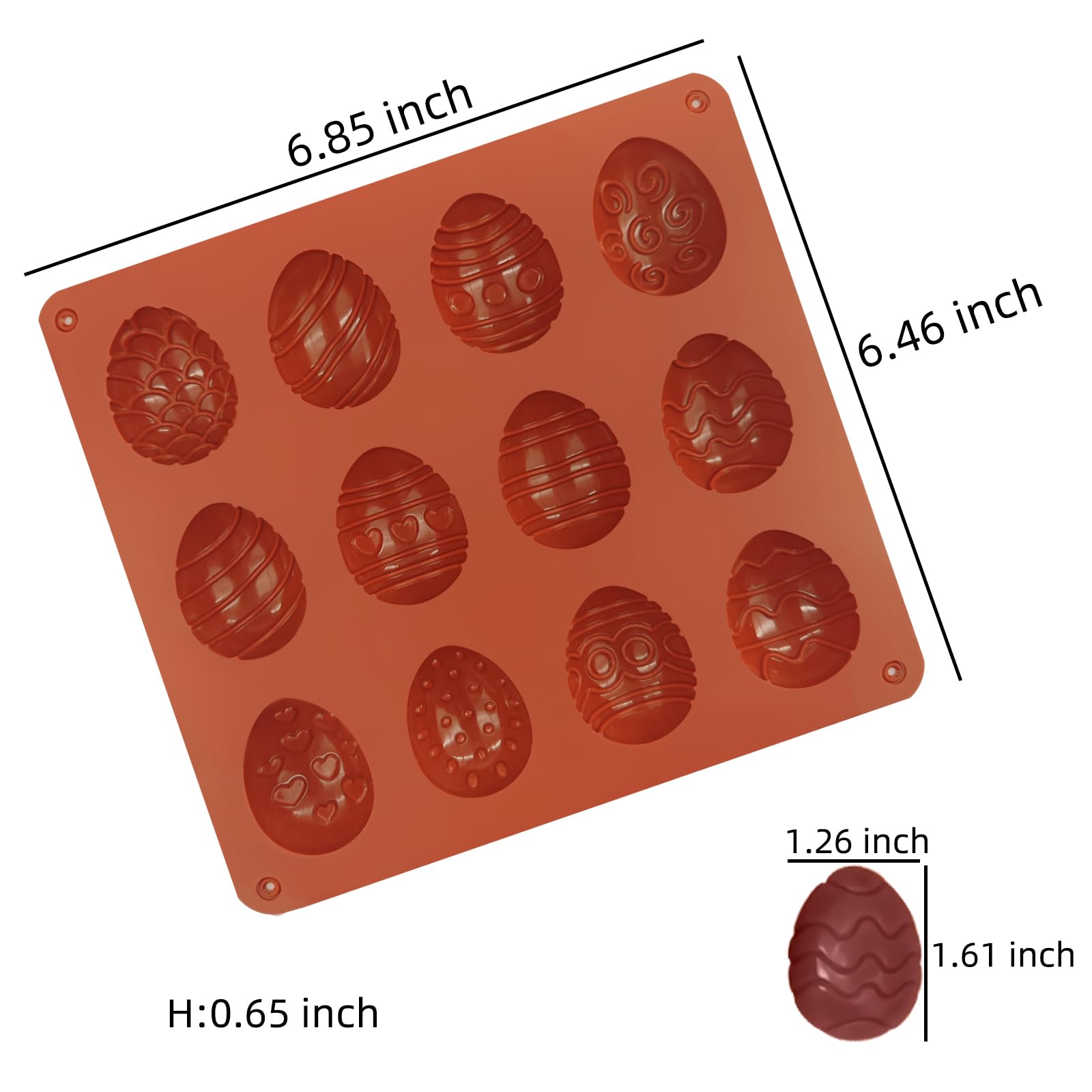 Easter Egg Chocolate Molds Set of 3 - 12 Design Silicone Candy Molds for Easter Treats, Non-Stick for Chocolate, Ice Cubes, Resin & Epoxy - Perfect for DIY Candy Making, Party Favors & Holiday Baking