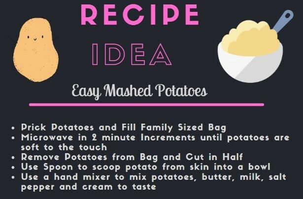 Microwave Potato Cooking Bag - Cotton Baked Potato Pouch for Easy Meals