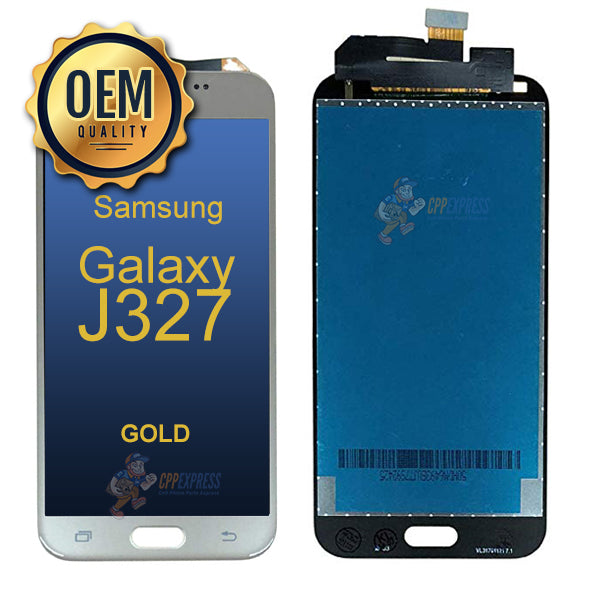 Samsung Galaxy J3 Emerge J327 2017 LCD Screen Touch Digitizer Assembly - No Frame - Silver Replacement Part for DIY Phone Repair