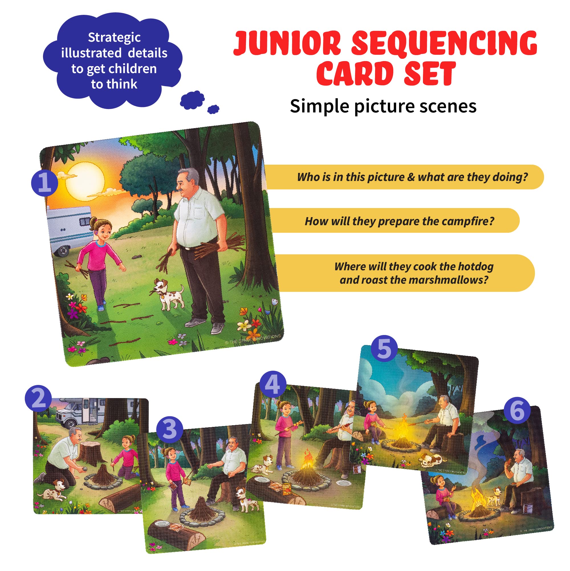 SPARK INNOVATIONS Storytelling & Sequencing Cards Bundle (3 Sets) - Educational Speech Therapy Games for Kids, Learning Toys for Language Development - Perfect for Classroom, Homeschool & Therapy Sessions