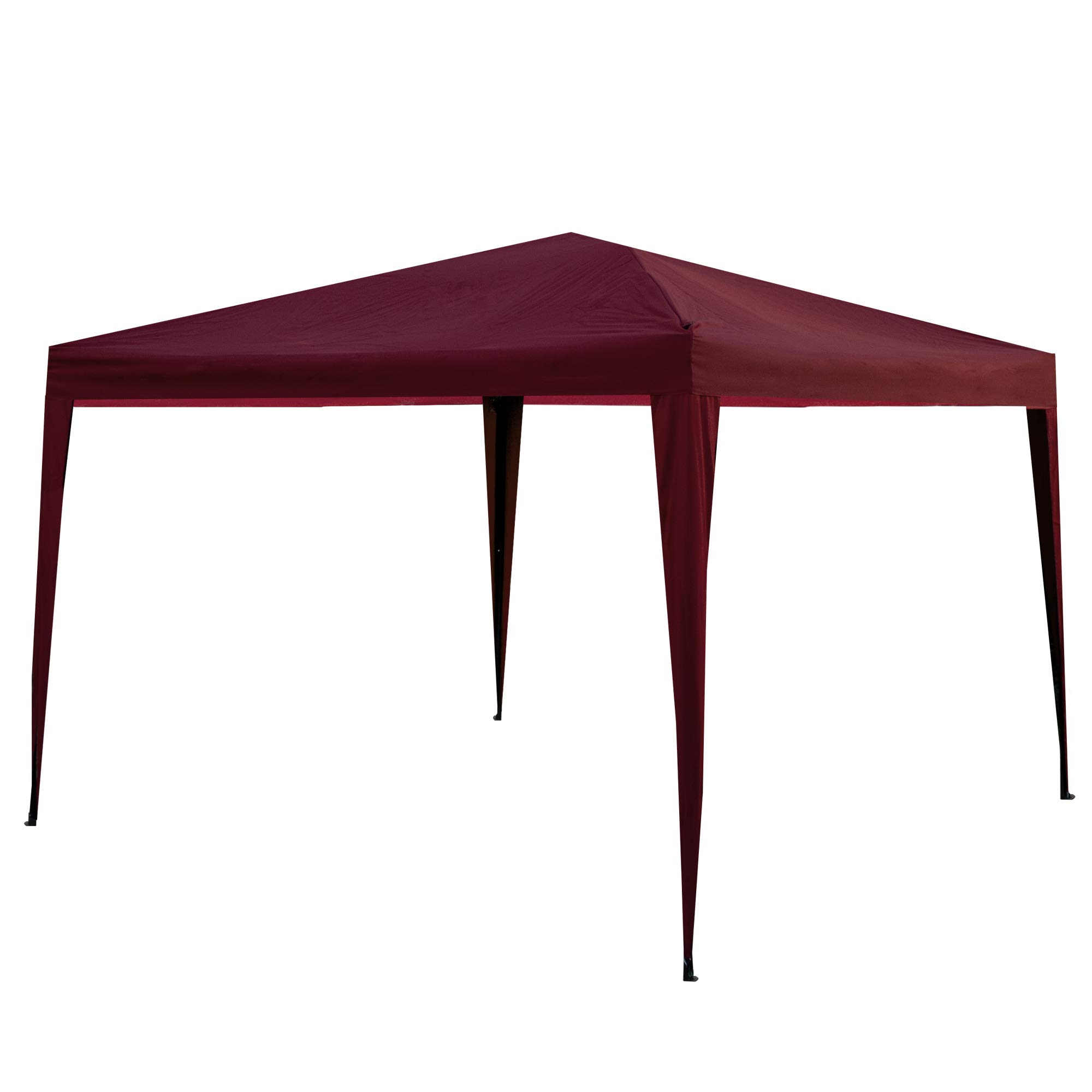 10' x 10' Burgundy Pop-Up Canopy Gazebo Tent for Outdoor Parties, Picnics, and Backyard Events - Waterproof Instant Shelter with UV Protection