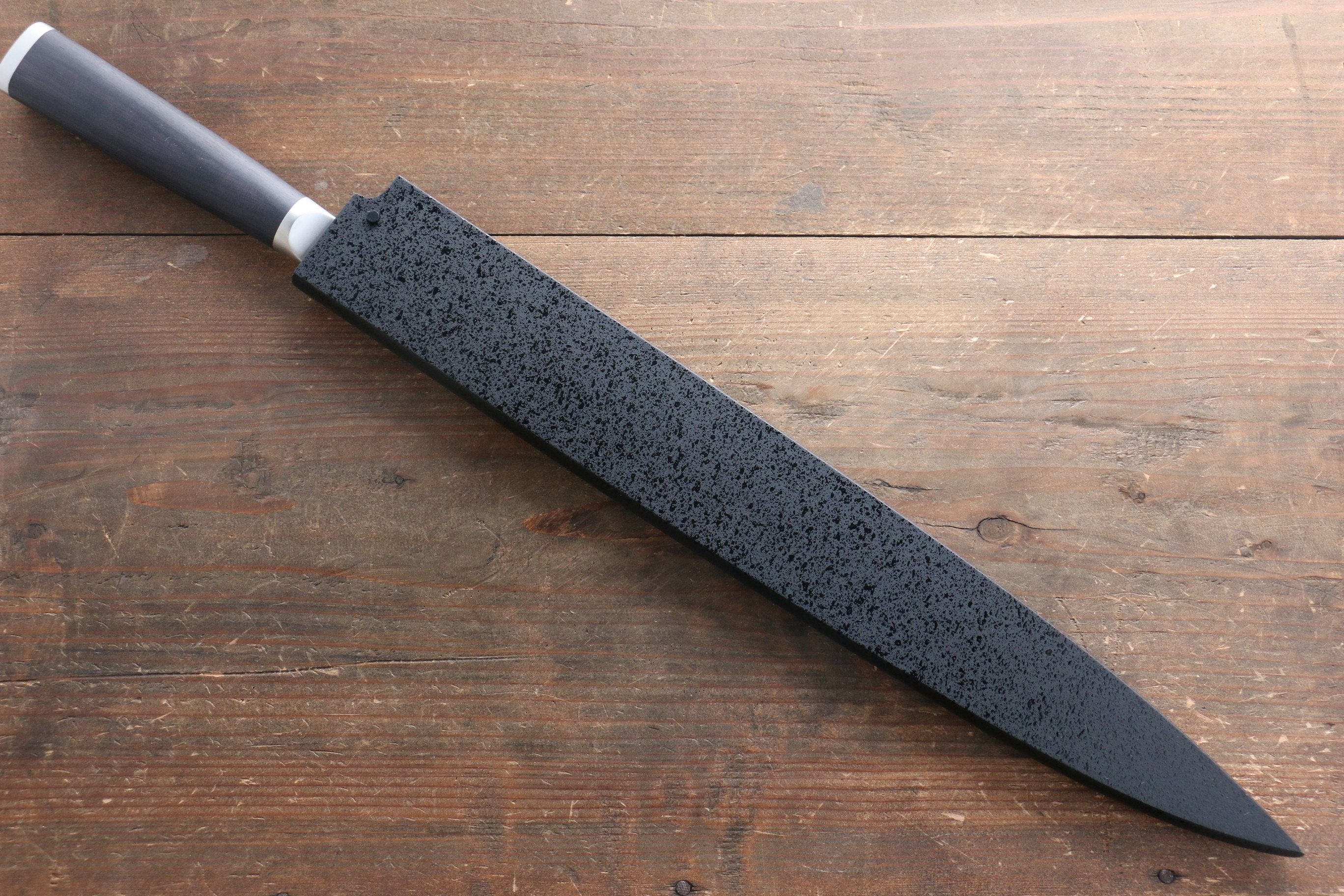 Premium Kuroishime Saya Sheath for 330mm Yanagiba Sashimi Knife - Handcrafted Plywood Pin - Perfect for Japanese Kitchen, Sushi Chefs & Home Cooking Enthusiasts