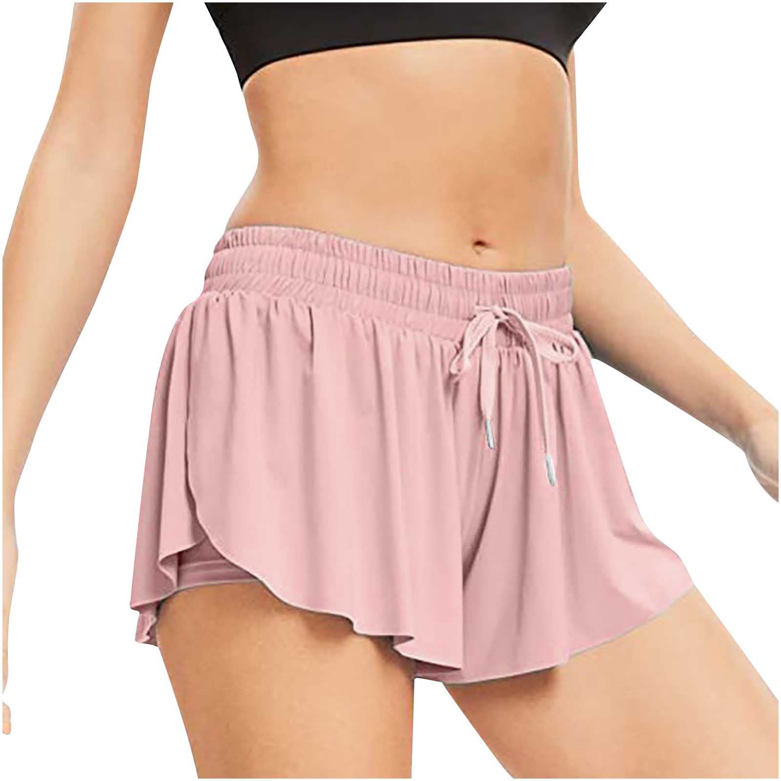 Kcdigr Women's High Waisted Flowy Running Shorts - Gym Yoga Athletic Workout Pleated Shorts with Drawstring - Perfect for Tennis, Running & Casual Wear