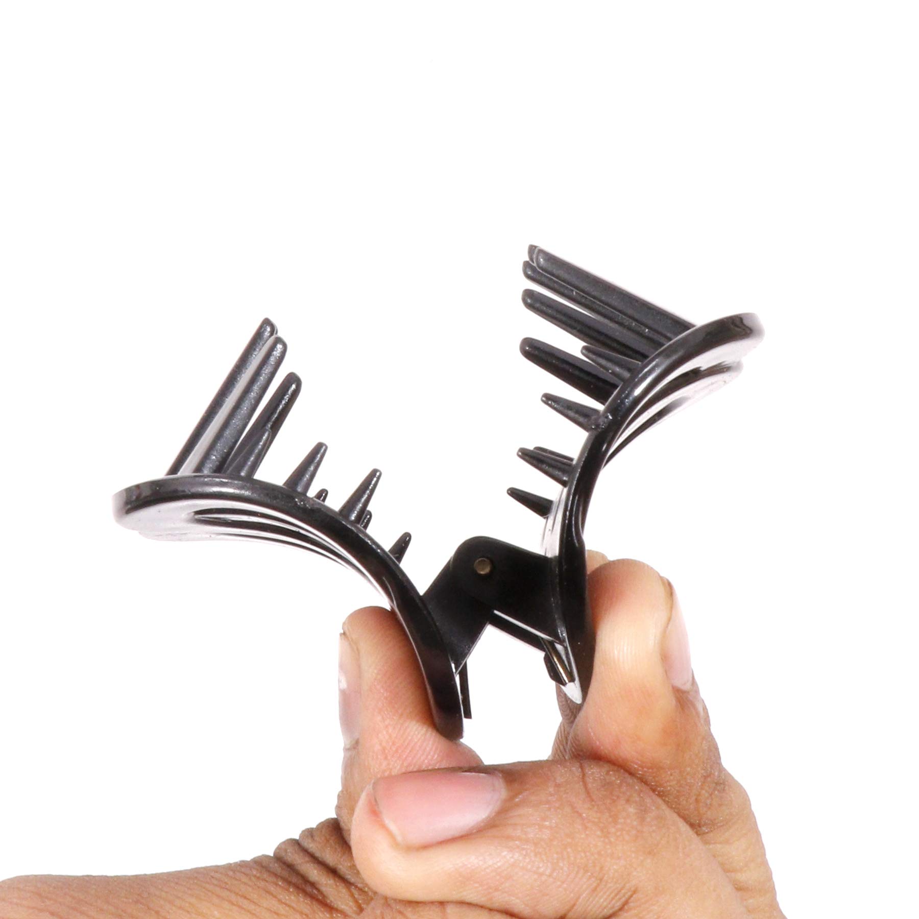 Navjai Medium Hair Clips for Women - 6 Piece Set of Stylish Korean Hair Claw Clutchers in Black | Perfect for Updos, Ponytails & Everyday Hairstyles