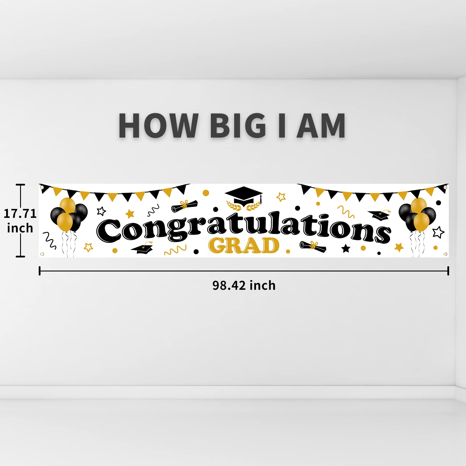 2024 Graduation Banner - Outdoor Party Decorations & Backdrop Sign for Grad Congrats - Perfect for Class of 2024 Celebrations, Photo Booths & Yard Decor