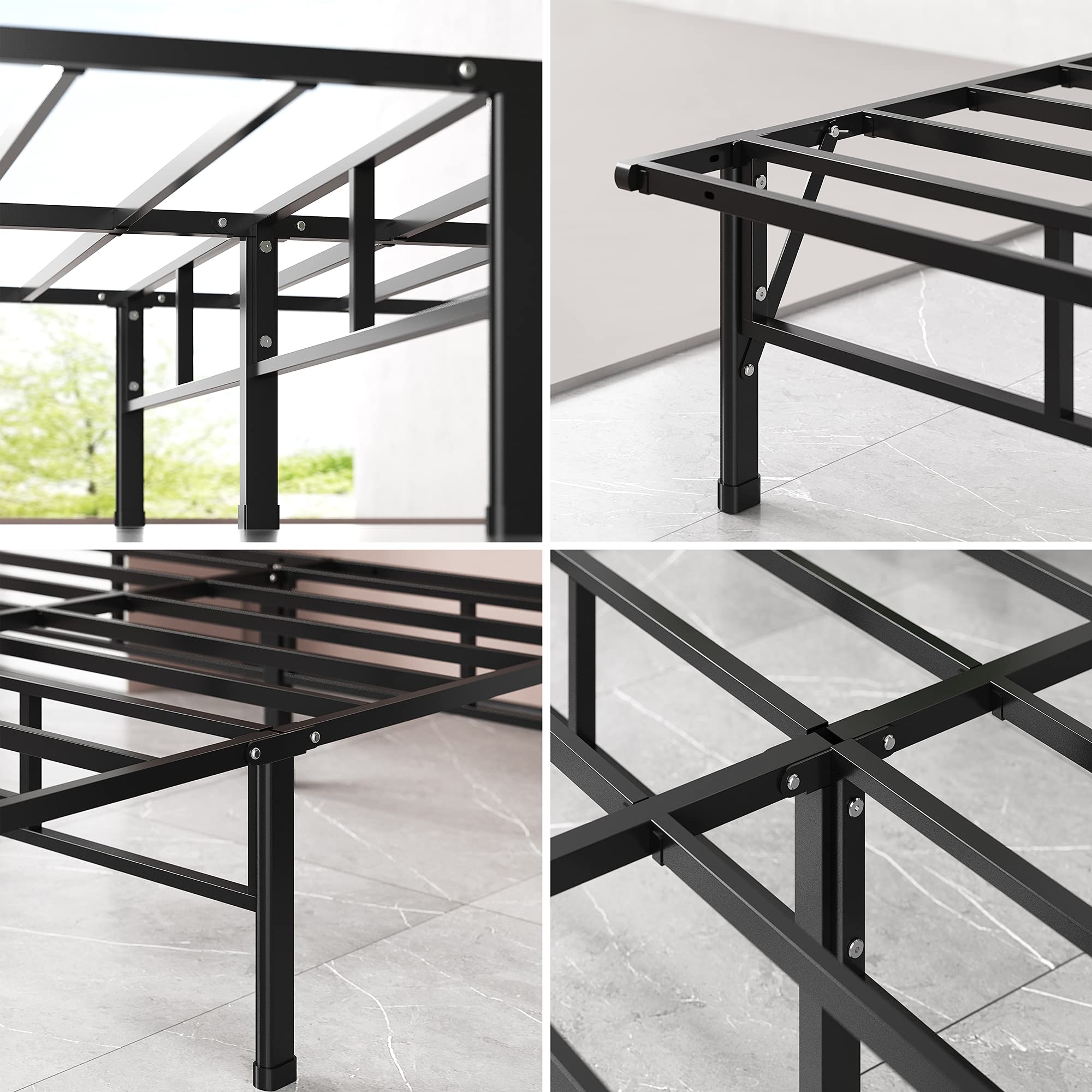 ZINUS SmartBase Compack 14 Inch Metal Bed Frame - Full Size Mattress Foundation with Sturdy Steel Slat Support, No Box Spring Needed - Perfect for Bedrooms, Guest Rooms & Dormitories