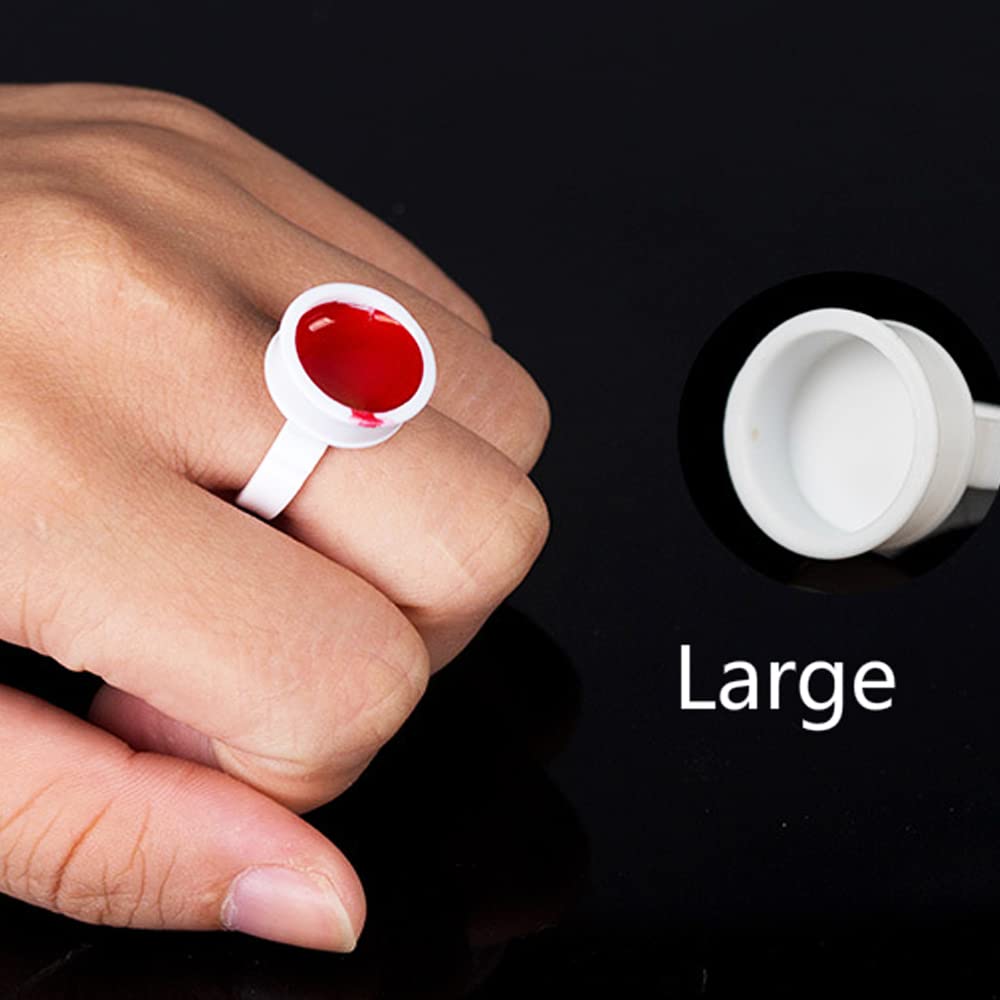 100PCS Disposable Tattoo Ink Caps - Large Size Tattoo Rings Cups for Microblading, Semi-Permanent Makeup & Pigment Glue Holder | Perfect for Tattoo Artists & Beauty Professionals | Use in Salons, Studios & Home Tattoo Kits