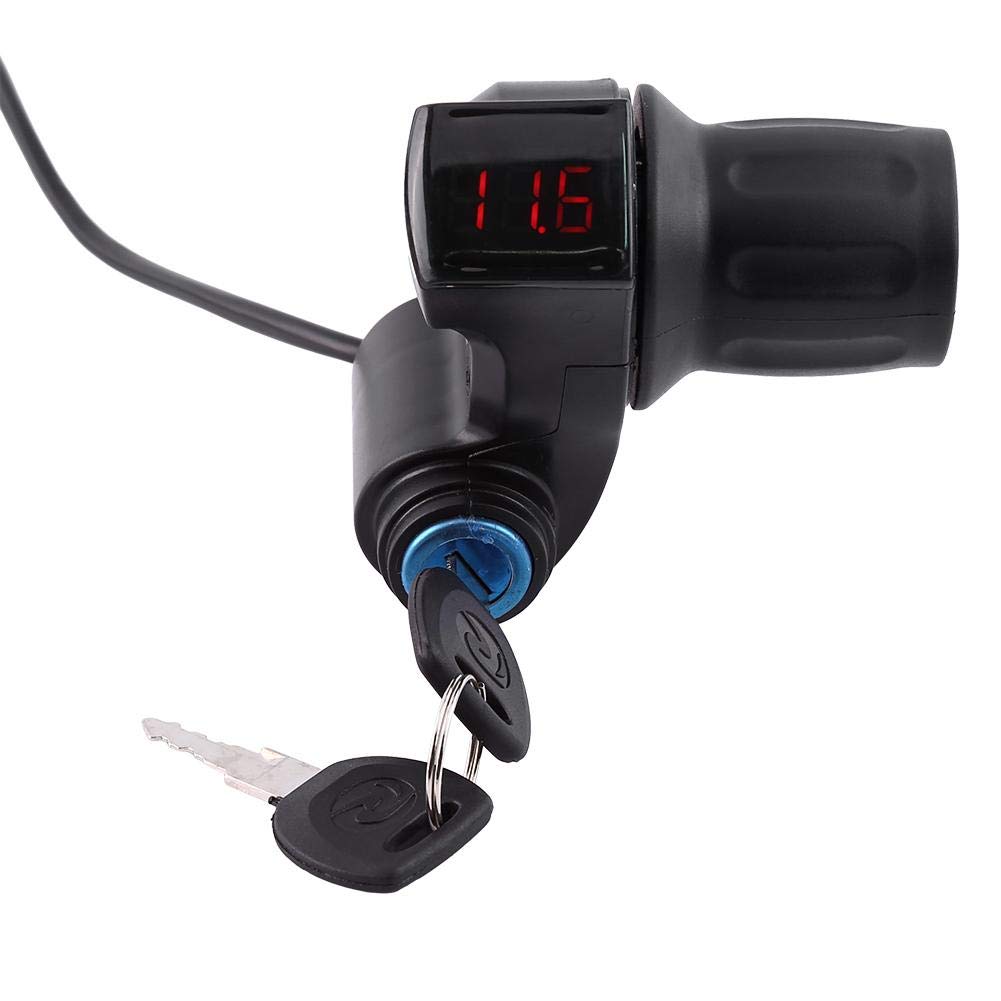 12V-99V Electric Scooter Throttle Grip with LED Display & Key Lock - Half Wrist Handle for E-Bike, E-Scooter & Electric Motorcycle (Perfect for Commuting, Urban Travel & Off-Road Adventures)