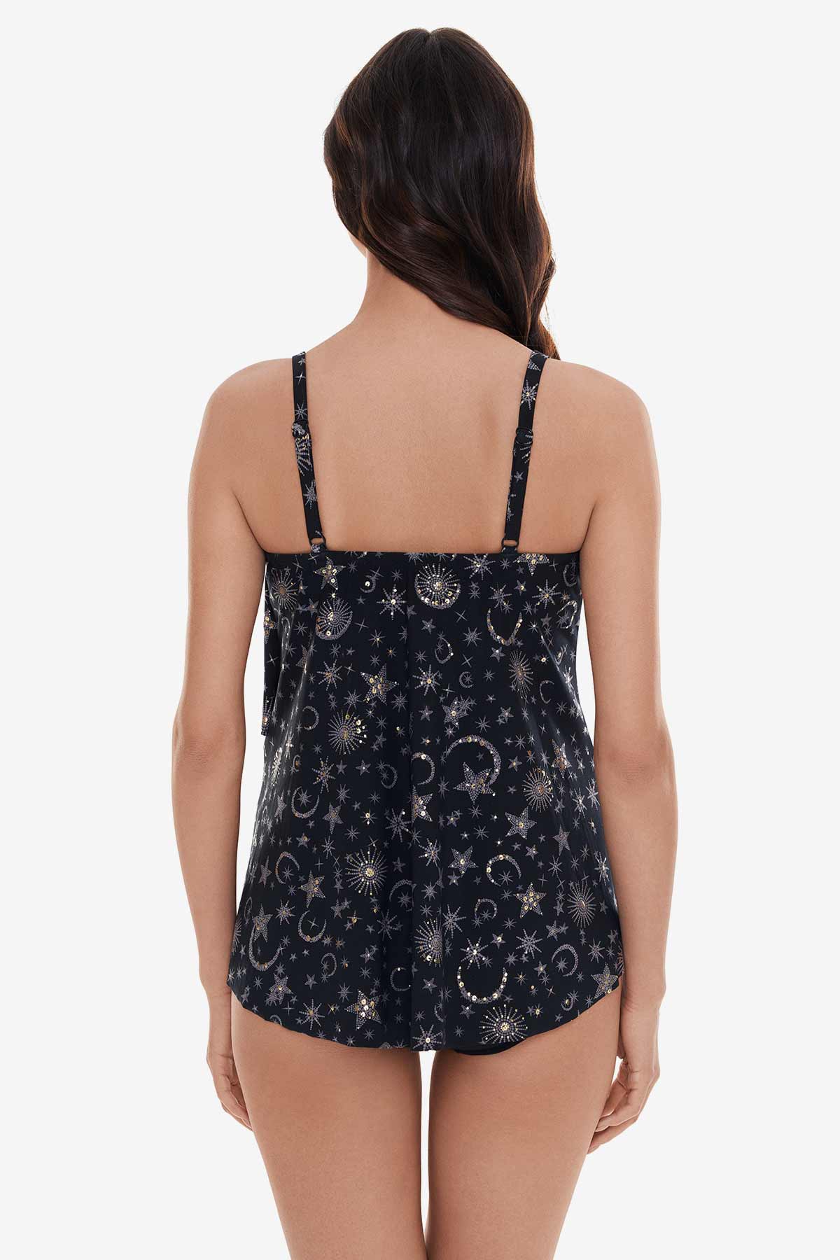Grace Women's Lucky Stars Tankini Top - Floral Print Swimwear for Beach, Pool & Summer Vacations