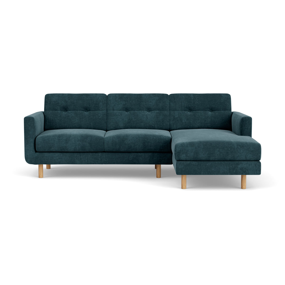 Conrad Fabric Right Chaise Sofa - Modern Sectional Couch for Living Room, Lounge & Home Theater - Comfortable Upholstered Furniture with Chaise Lounge