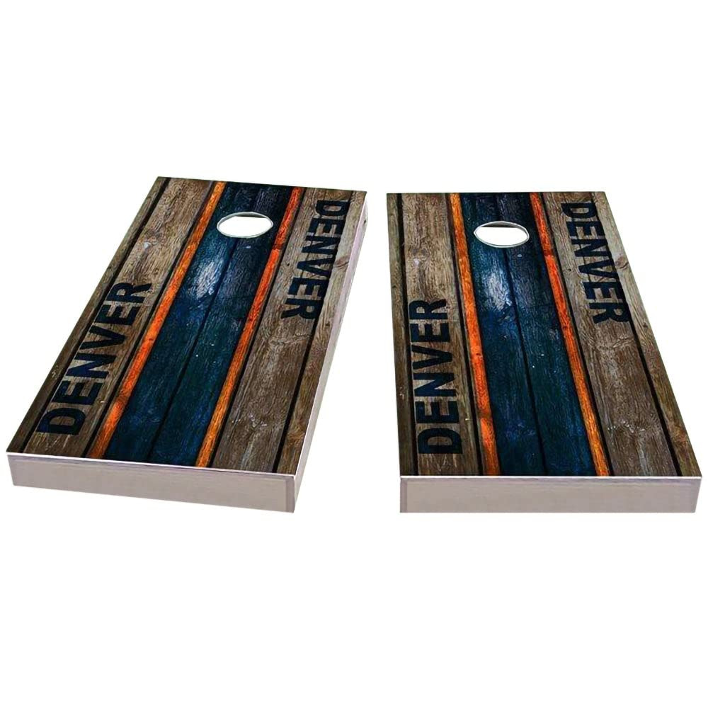 **Denver City Themed Cornhole Game Set - 2 Premium Wooden Boards & 8 Bean Bags - Perfect for Backyard BBQs, Tailgating, and Outdoor Parties**