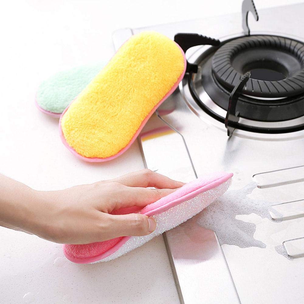 Double-Sided Kitchen Sponges - 6 Pack for Pans & Pots Cleaning