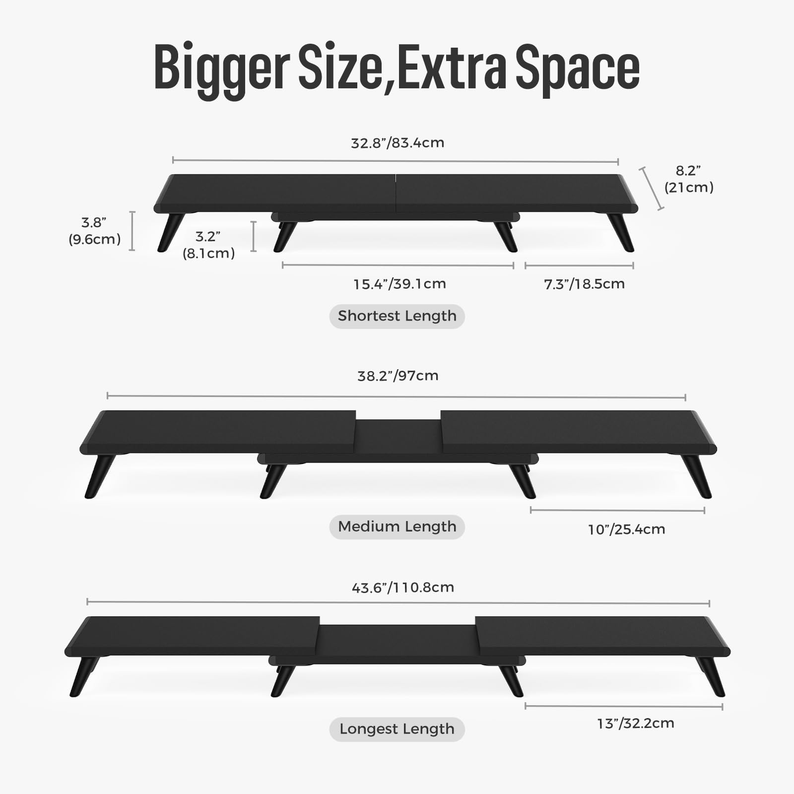 Loukin Dual Monitor Stand Riser for Desk - 43.6\
