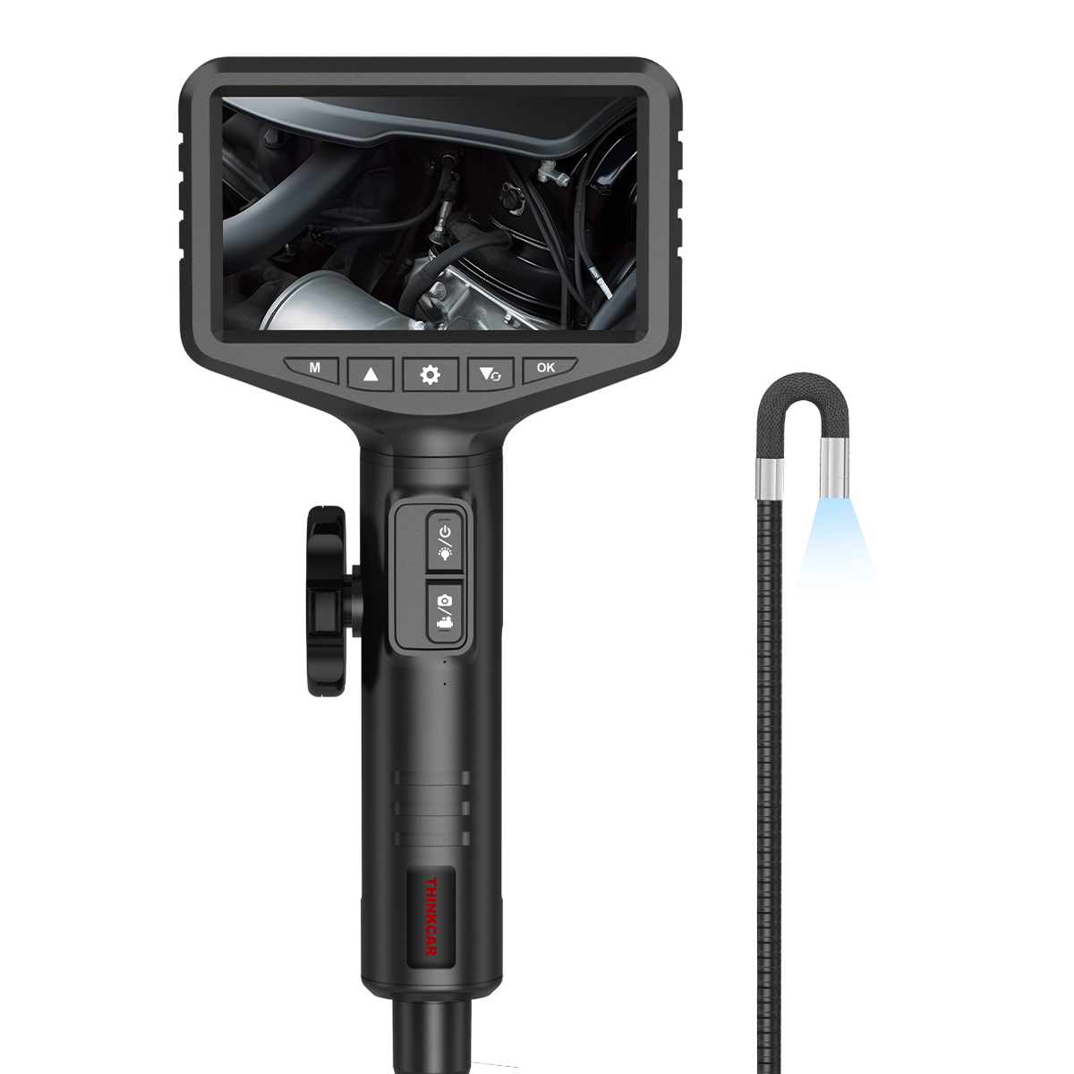 ES401 Dual Lens Articulating Endoscope with 6 Adjustable LED Lights - HD Inspection Camera for Plumbing, Automotive & HVAC Diagnosis | Waterproof Borescope for Pipe, Engine & Hard-to-Reach Area Examination
