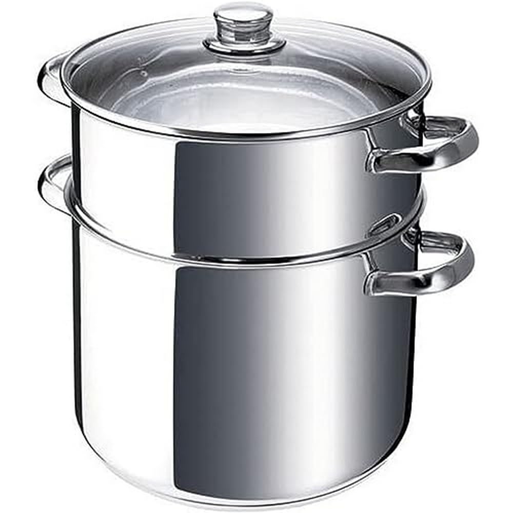 Premium Chambord 26cm Stainless Steel Couscous Maker - Durable Metallic Cookware for Perfect Grains | Ideal for Moroccan, Mediterranean & Middle Eastern Cuisine | Stovetop & Oven Safe Kitchen Essential