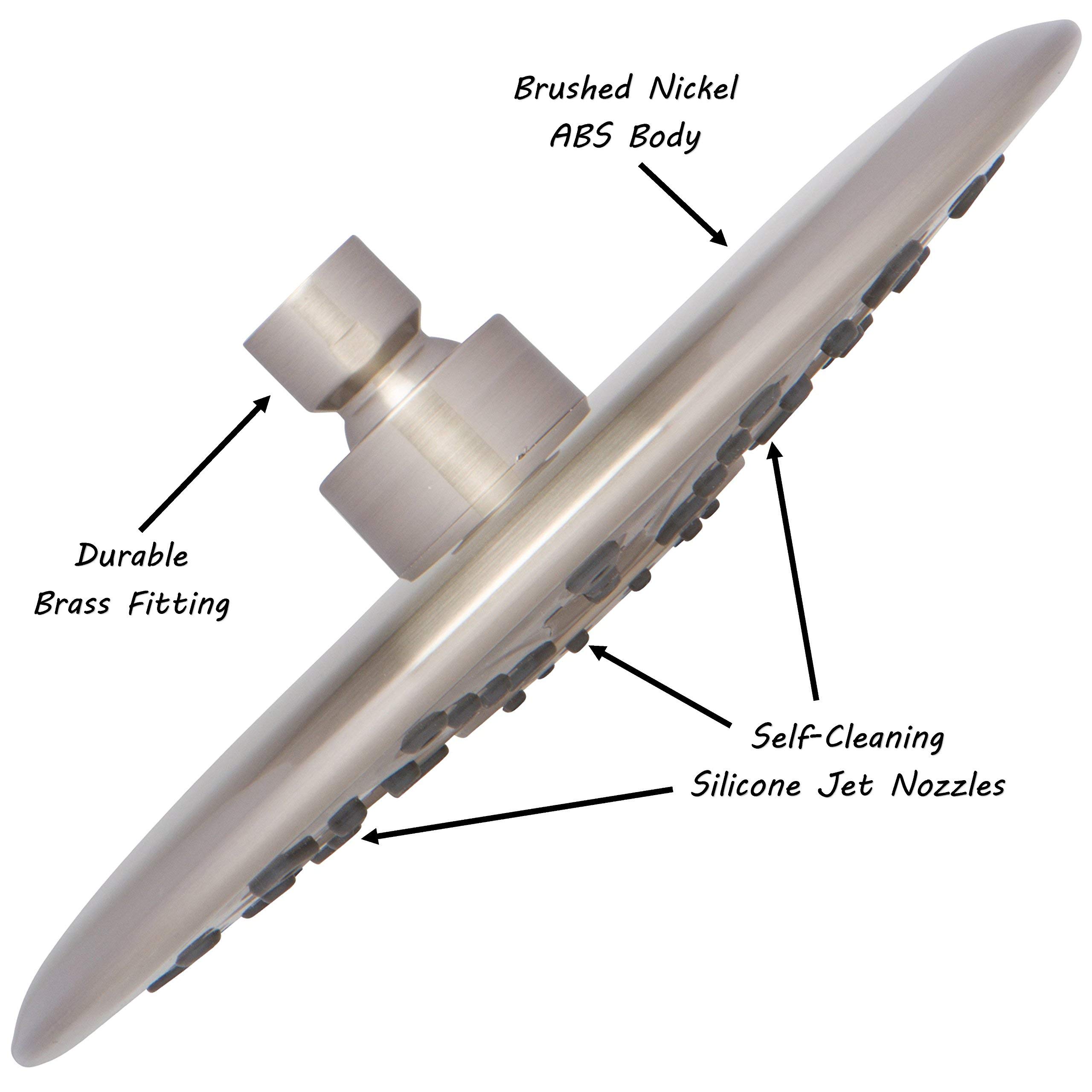 9 Inch High Flow Rainfall Shower Head with Water Filter & Adjustable Extension Arm - Removes Chlorine, 2.5 GPM Brushed Nickel - Perfect for Spa-Like Bathroom Experience & Hard Water Areas