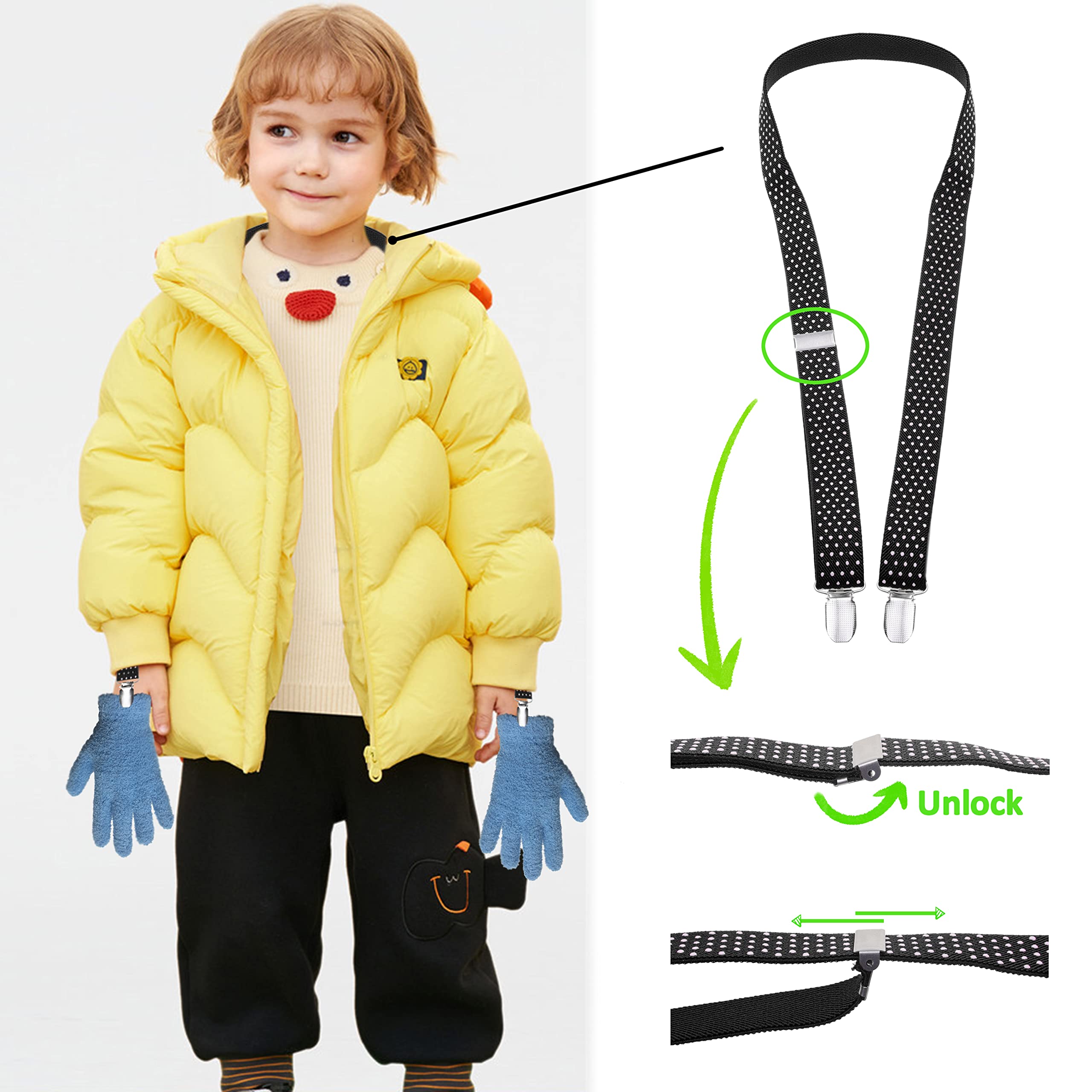 Eco-Friendly Mitten Clips & Hat Clips - Secure Gloves, Mittens, Beanies - Durable No-Loss Clips for Kids & Adults - Perfect for Winter, Skiing, School & Outdoor Activities