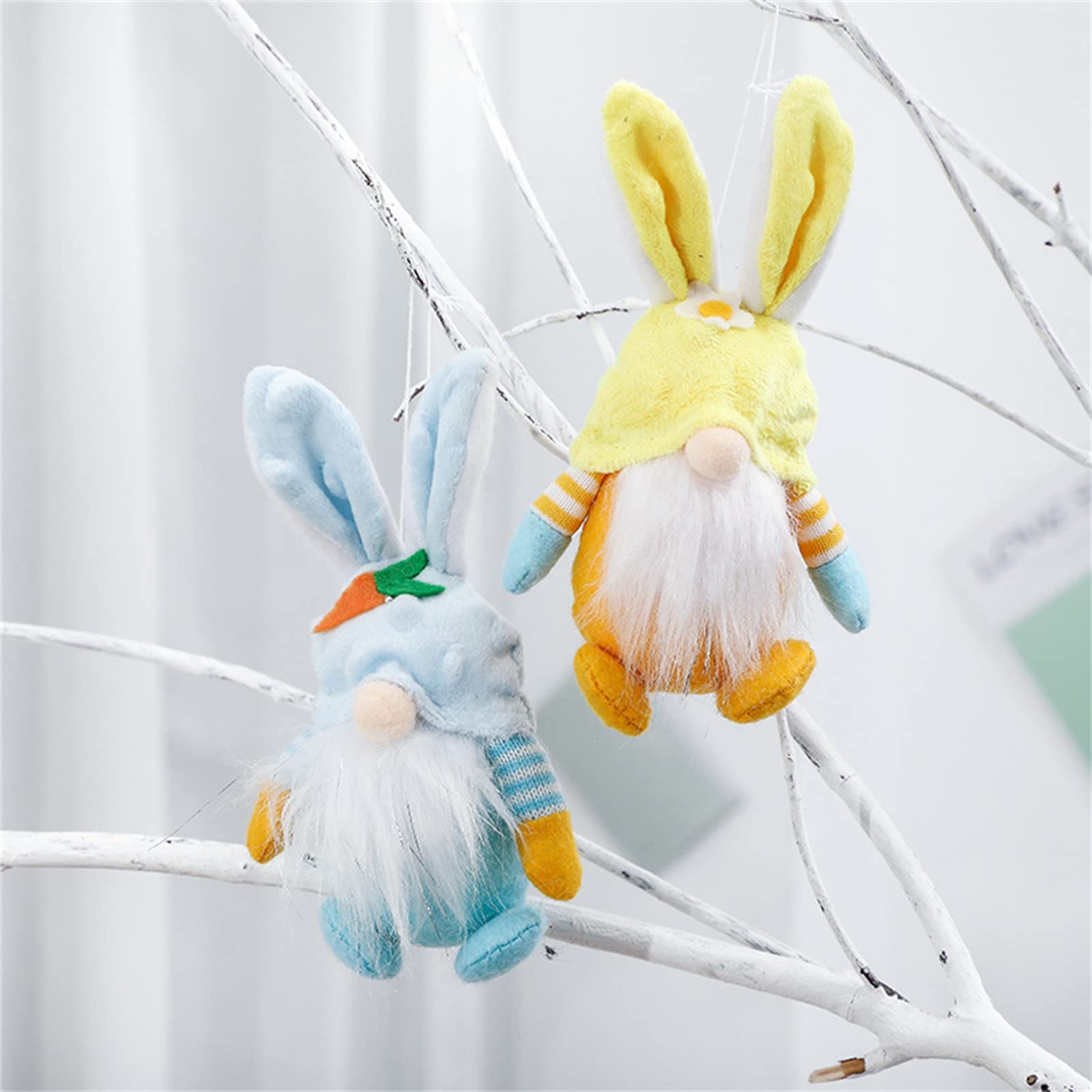 2PC Easter Plush Bunny Toys - Soft Stuffed Animal Dolls for Kids, Cute Home Decor, Skin-Friendly Easter Gifts for Girls, Children's Room Decorations (Perfect for Easter Celebrations, Birthday Presents & Nursery Decor)
