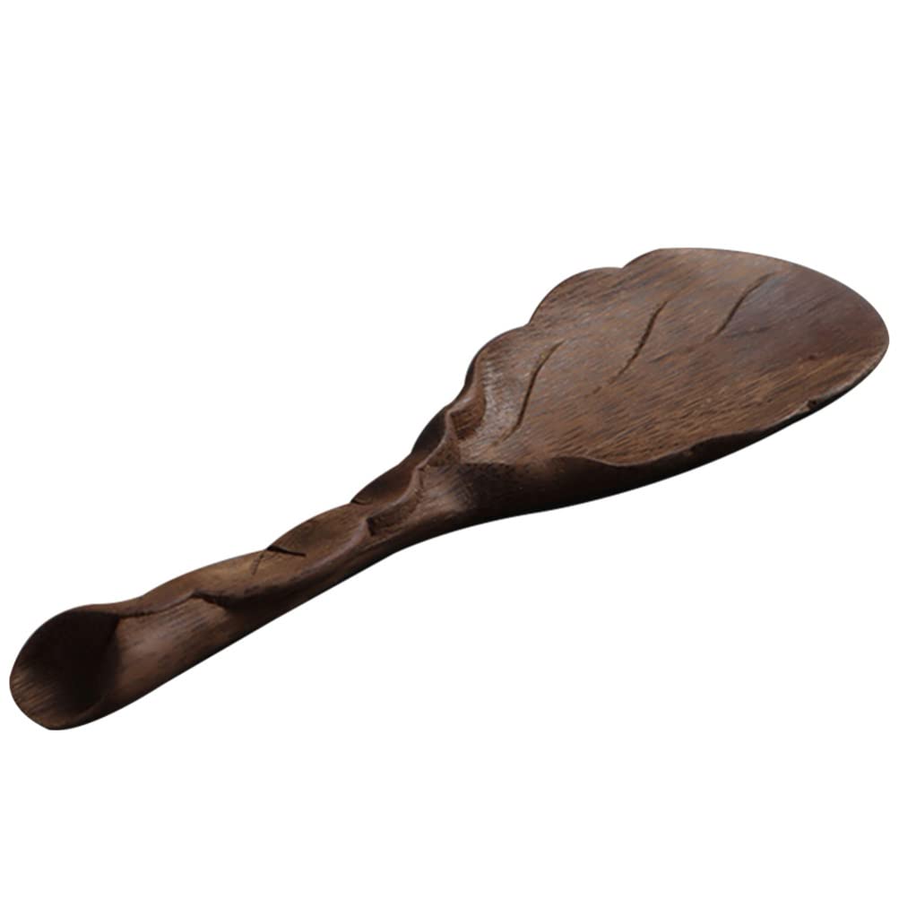Premium Wooden Rice Paddle & Tea Spoon Set - Natural Bamboo Serving Spoon for Rice, Coffee, Espresso, Candy & Condiments - Perfect for Asian Cooking, Tea Ceremony & Kitchen Use