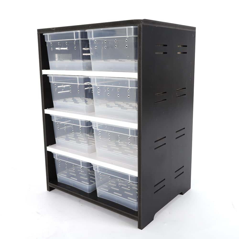 DIFU Reptile Cabinet: 8 Transparent Breeding Box for Spiders, Lizards, Tarantulas with Built-in Hygrometer - Perfect for Reptile Habitat, Pet Enclosure & Insect Observation