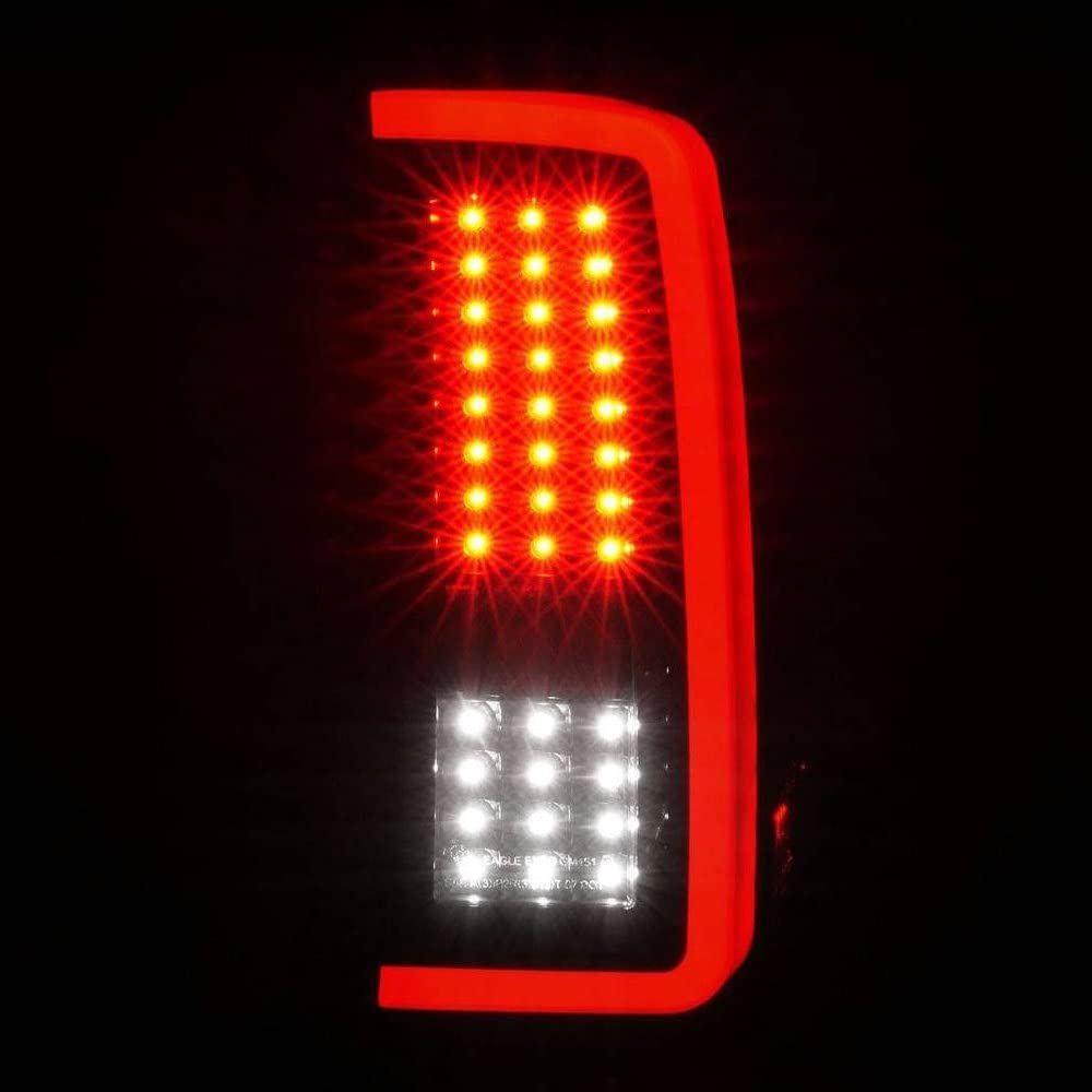 ANZO 2007-2013 Chevrolet Silverado 1500/2500/3500 LED Tail Lights with Light Bar - Black Smoke Housing - Upgrade for Enhanced Visibility & Style - Perfect for Night Driving & Custom Truck Builds