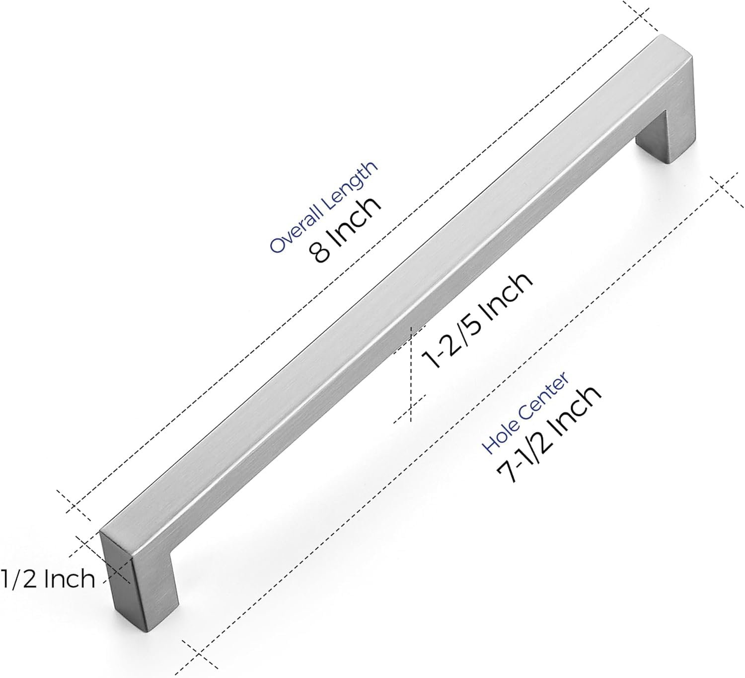 Stainless Steel Cabinet Handles 3 Pack - Brushed Nickel Drawer Pulls for Kitchen & Dresser