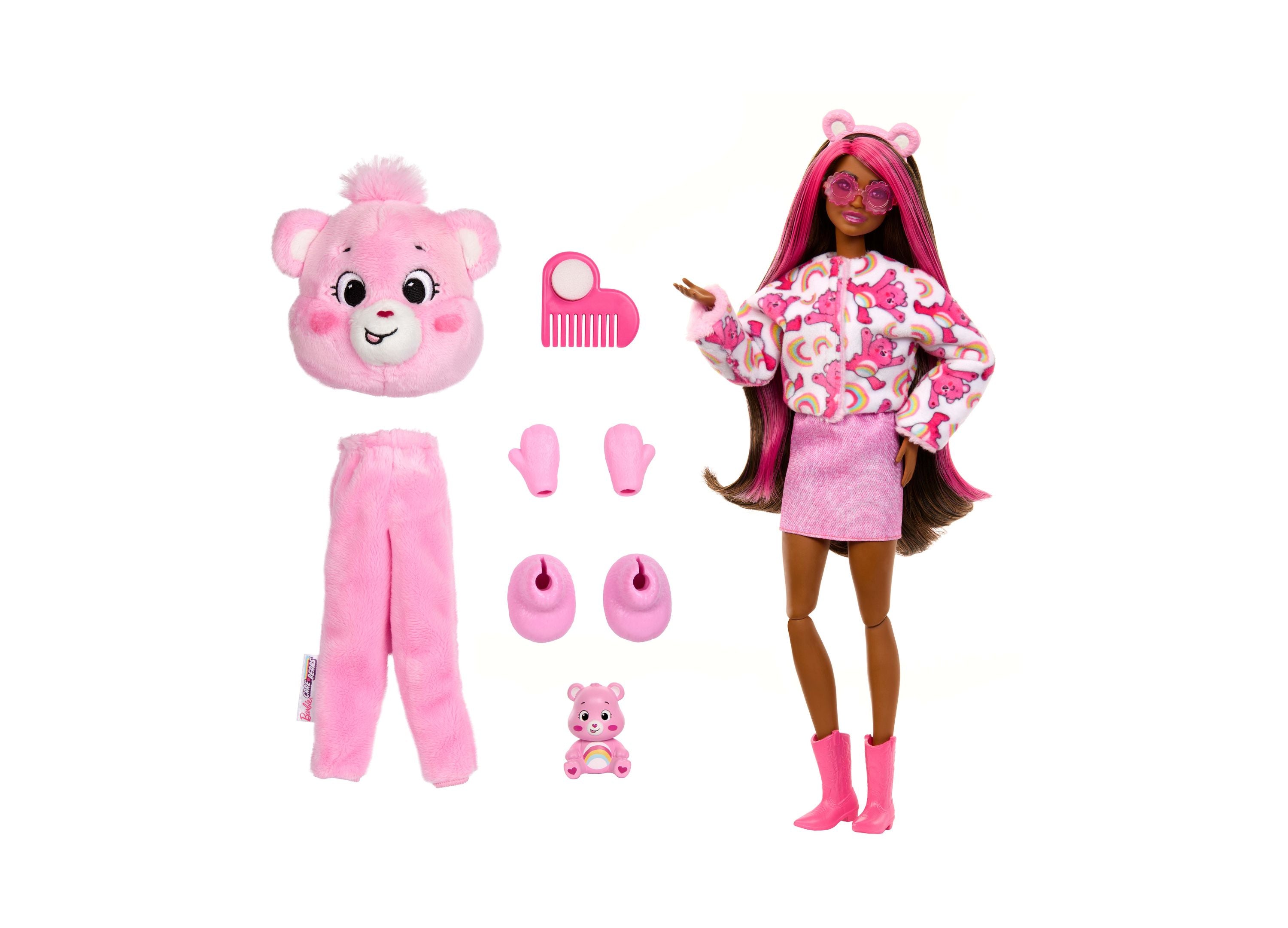 Barbie Cutie Reveal Cheer Bear Plush Costume Doll with 10 Surprises - Cute Collectible Toy for Girls, Perfect for Birthday Gifts & Playtime Fun