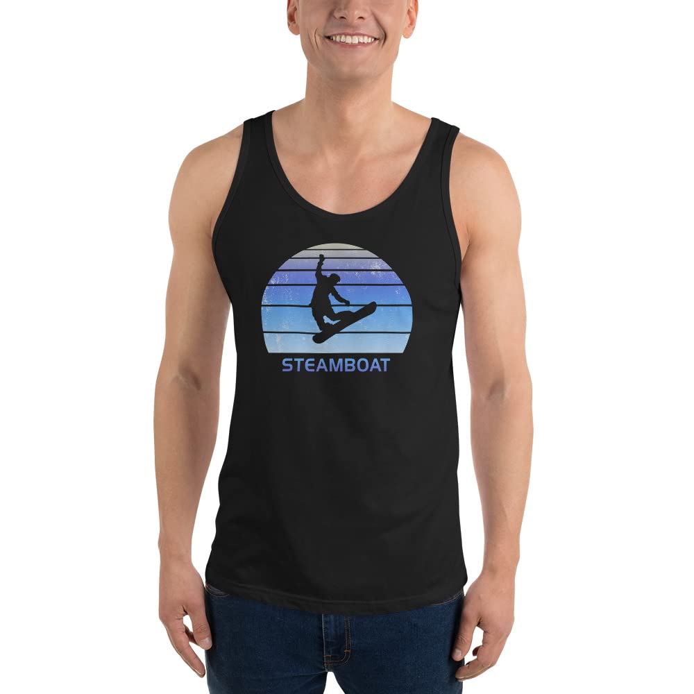 Vintage Steamboat Colorado Snowboarding Fan Unisex Tank Top - Perfect for Ski Resorts, Winter Sports & Casual Wear