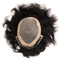 Majik Human Hair Wig Patch Toupee for Men - Dark Brown 9x7 - Works with Clips, Glue or Tape | Natural Looking Hair Replacement for Thinning Hair & Bald Spots | Perfect for Daily Wear, Special Occasions & Confidence Boost