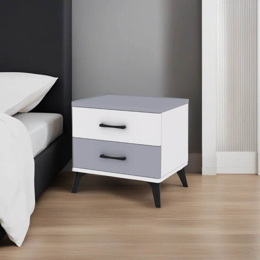 Modern Two-Tone Nightstand with Drawer - Stylish Bedside Table for Bedroom, Living Room & Office - Perfect for Storage & Décor