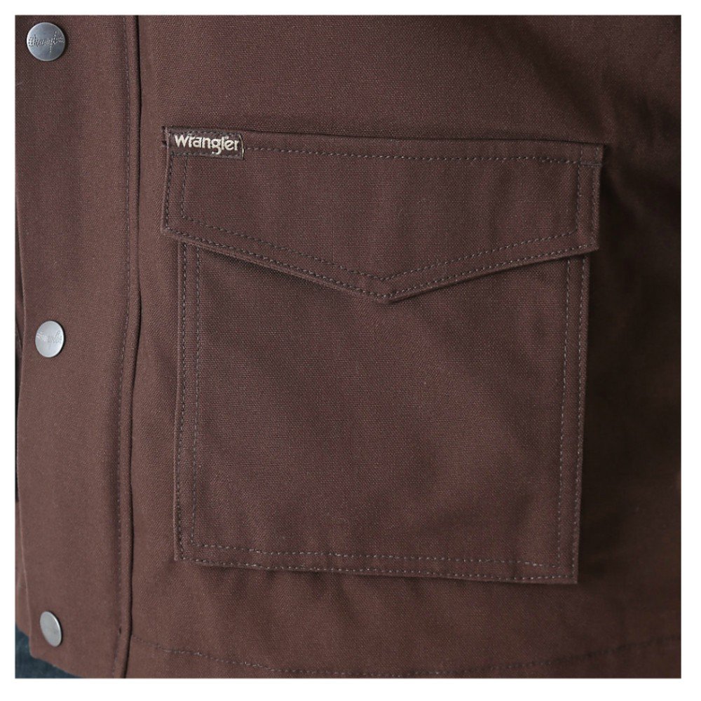 Wrangler Men's Barn Coat - Durable Work Jacket for Farming, Ranching & Outdoor Activities | Heavy Duty Cotton Twill with Warm Flannel Lining | Perfect for Cold Weather Work & Casual Wear