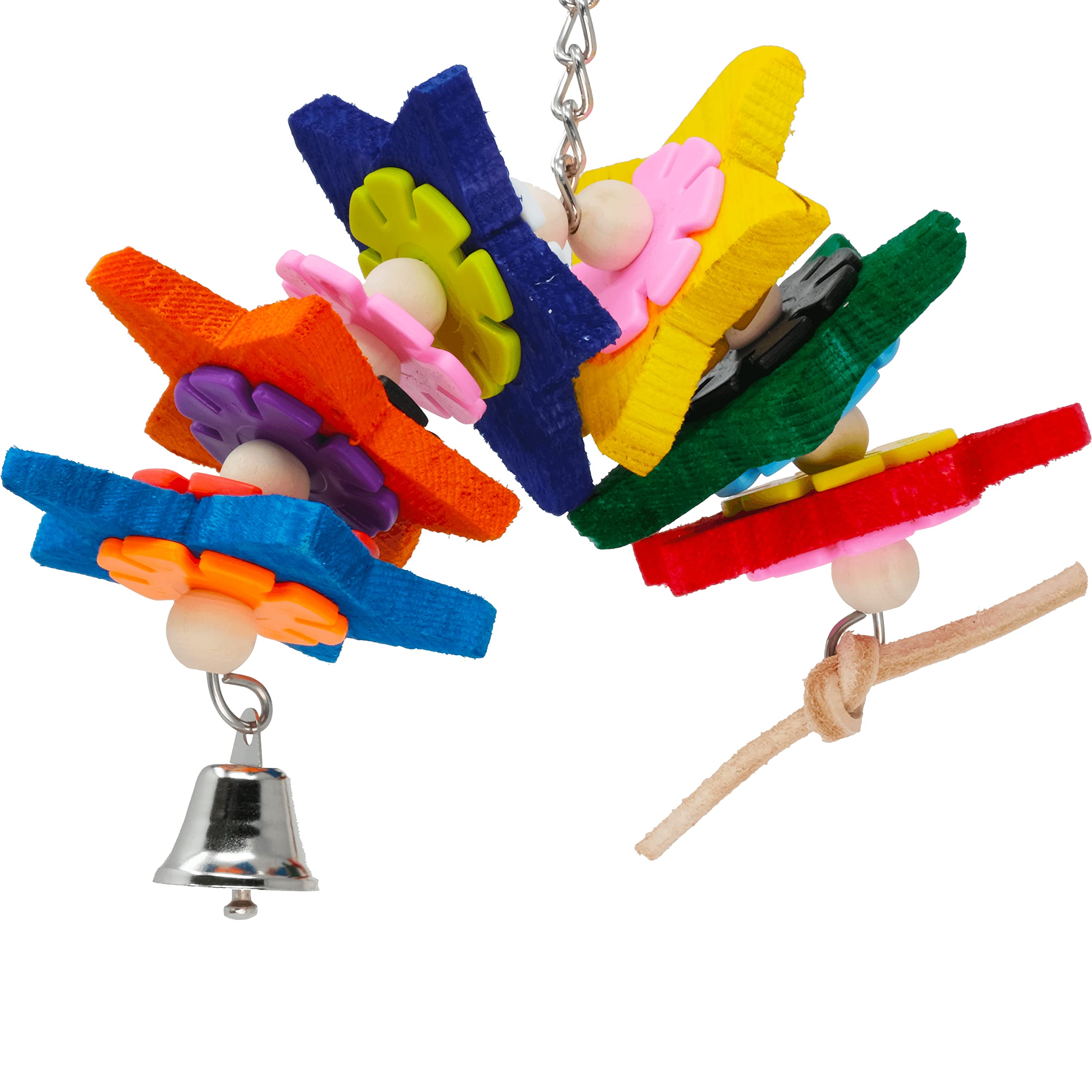 Bonka Bird Toys 1527 Star Rack - Medium Size Chewing & Foraging Toy for Parrots, Cockatiels, Conures - Perfect for Cage Play & Mental Stimulation