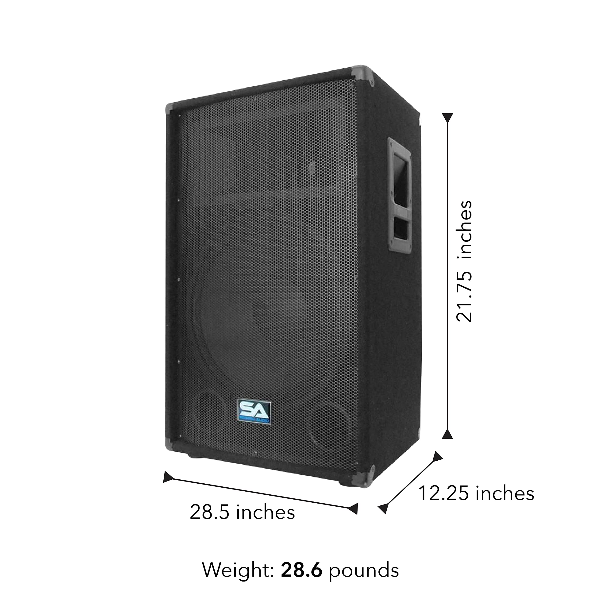 Seismic Audio 15 Inch PA DJ Speaker 350 Watts PRO Audio - Powerful Sound System for Live Music, DJ Performances, Karaoke, Church Events, Weddings & Band Monitors