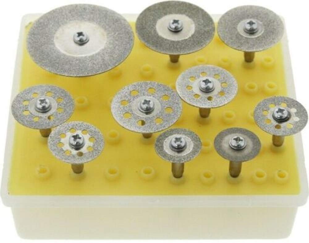Premium Diamond Saw Cut Off Wheels - 10pc Rotary Tool Set with 1/8