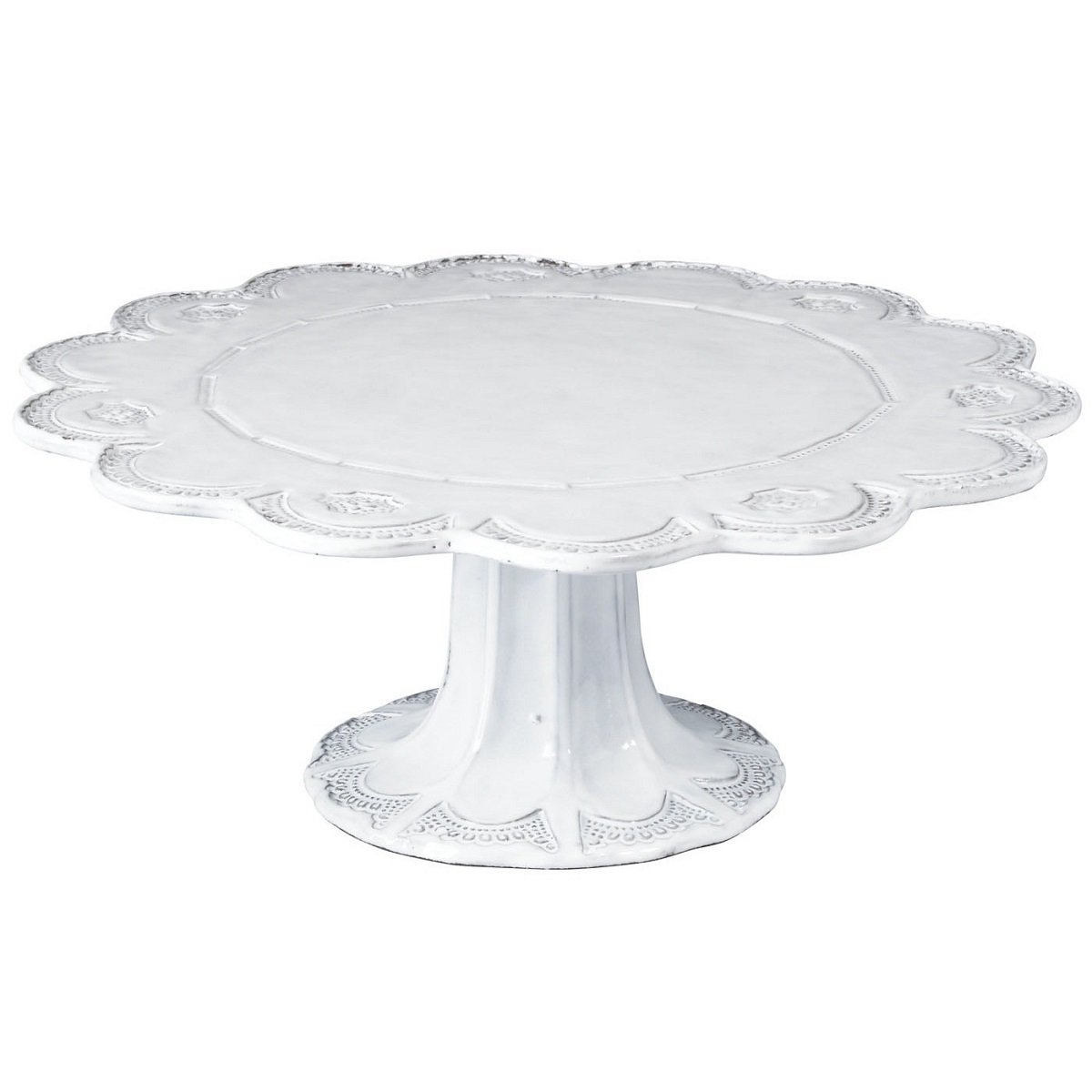 Vietri Incanto Lace Large Cake Stand Pedestal - 13.5