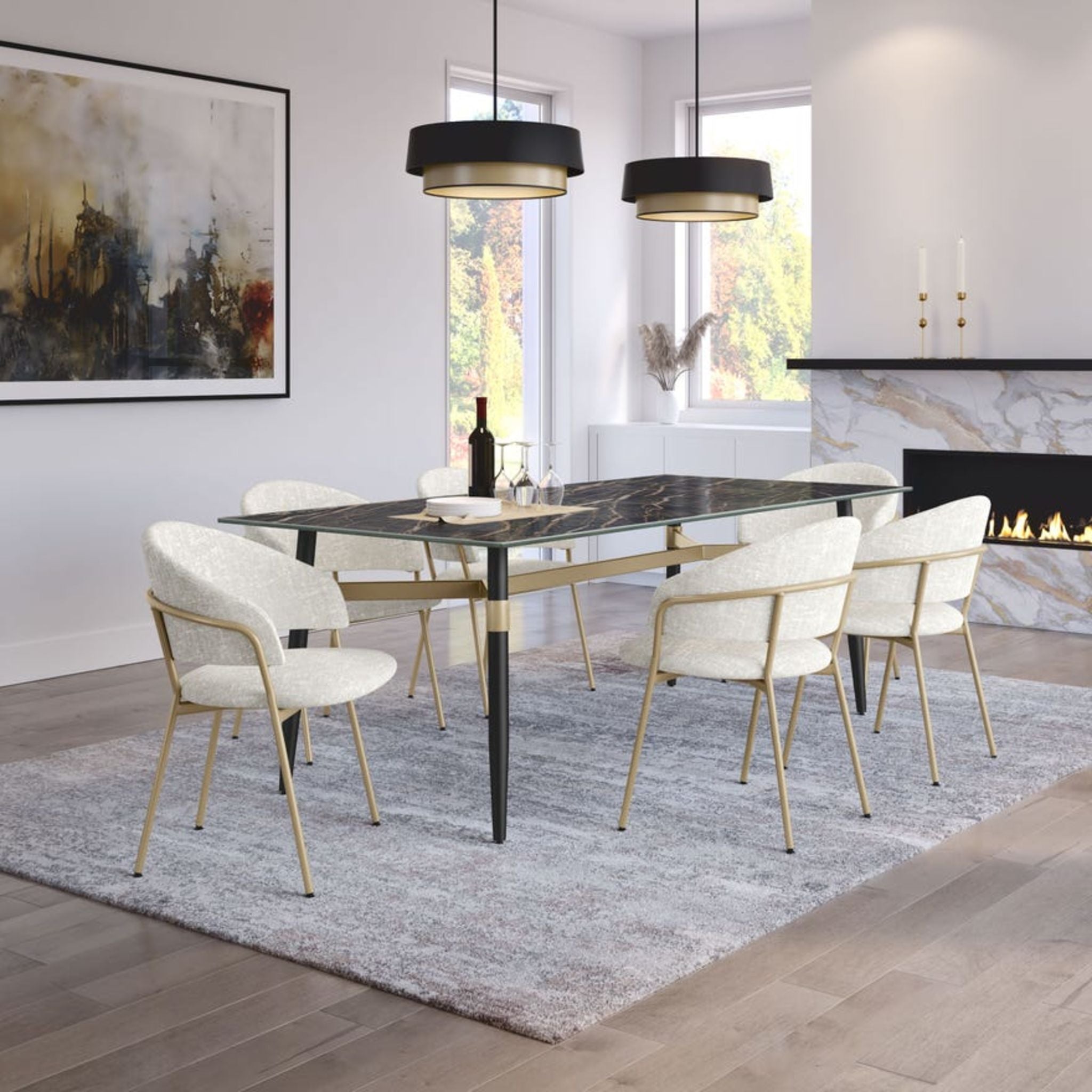 Atria Side Chair - Whisper White Modern Dining Chair (30346 27 L5) - Perfect for Kitchen, Dining Room & Office Workspace