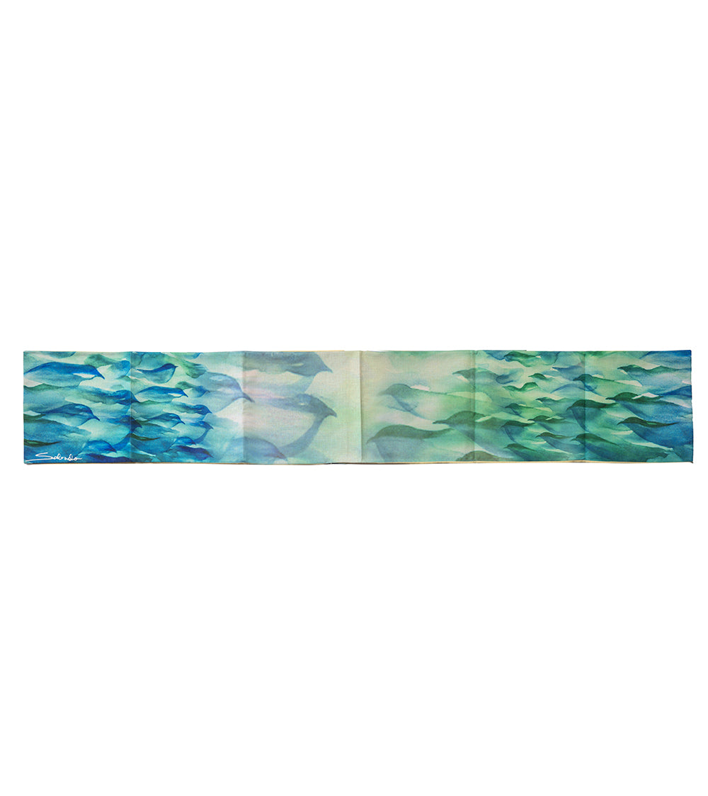 Sabado Blue Birds Table Runner Set - Elegant Floral Printed Dining Table Decor for Thanksgiving, Christmas & Special Occasions