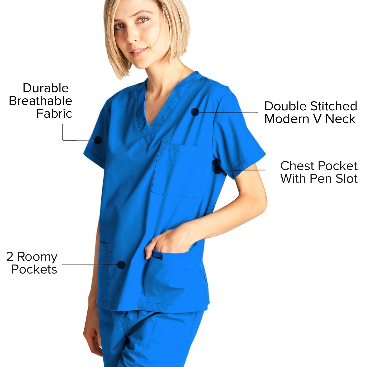 Dagacci Medical Scrubs for Women & Men - Comfortable & Durable Scrubs Tops & Shirts for Nurses, Doctors & Healthcare Professionals - Perfect for Hospitals, Clinics & Medical Workplaces