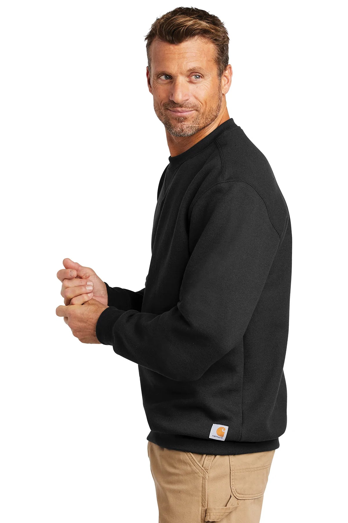 Carhartt Midweight Custom Sweatshirts for Men & Women - Comfortable Pullover Hoodie, Black - Perfect for Work, Outdoor Activities & Casual Wear