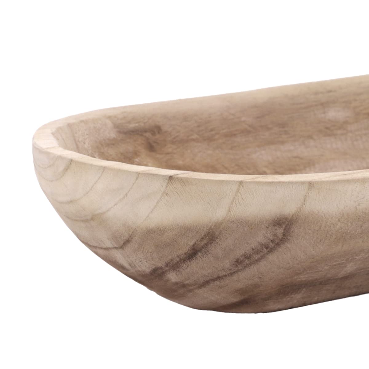 Hand Carved 23.75 Inch Rustic Wooden Dough Bowl - Large Farmhouse Style Serving Tray for Bread, Fruits & Decor - Perfect Dining Table Centerpiece for Rustic Weddings, Thanksgiving & Farmhouse Decor