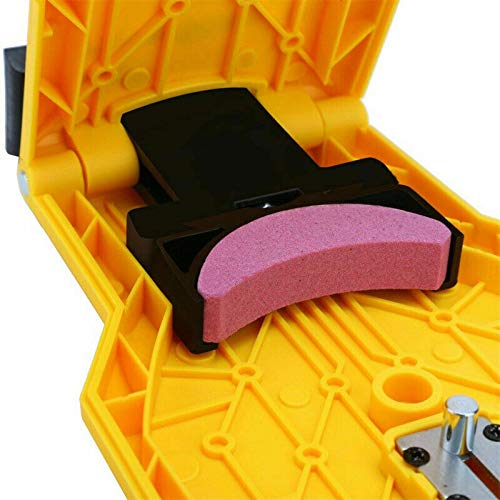 Professional PowerSharp Bar-Mount Chainsaw Chain Sharpener - Fast Grinding System for Woodworking Tools (Yellow) - Perfect for DIY Home Projects, Forestry Work & Outdoor Cutting Tasks