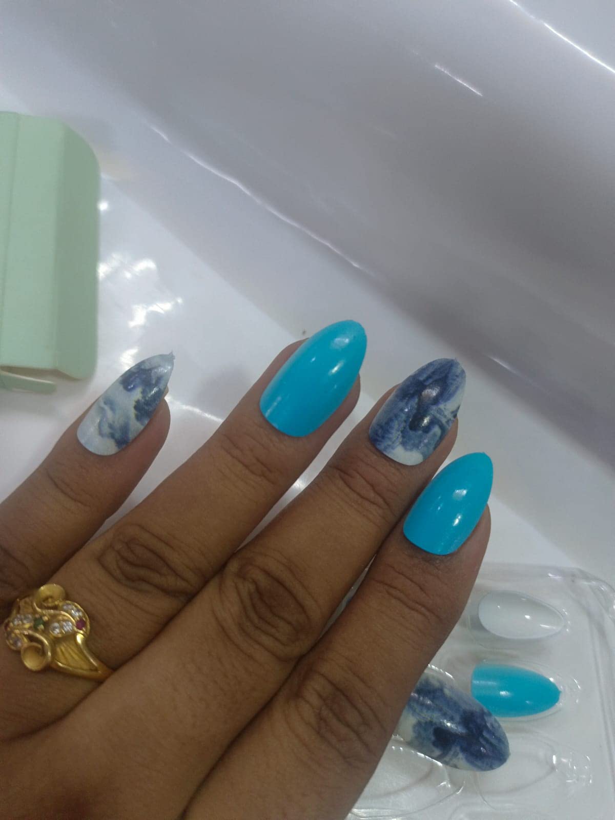 Pmw - 12 Pack Matte Fake Nails with Glue Sticker Sheet - Long Lasting Press on Nails for Women - Perfect for Parties, Weddings & Daily Wear