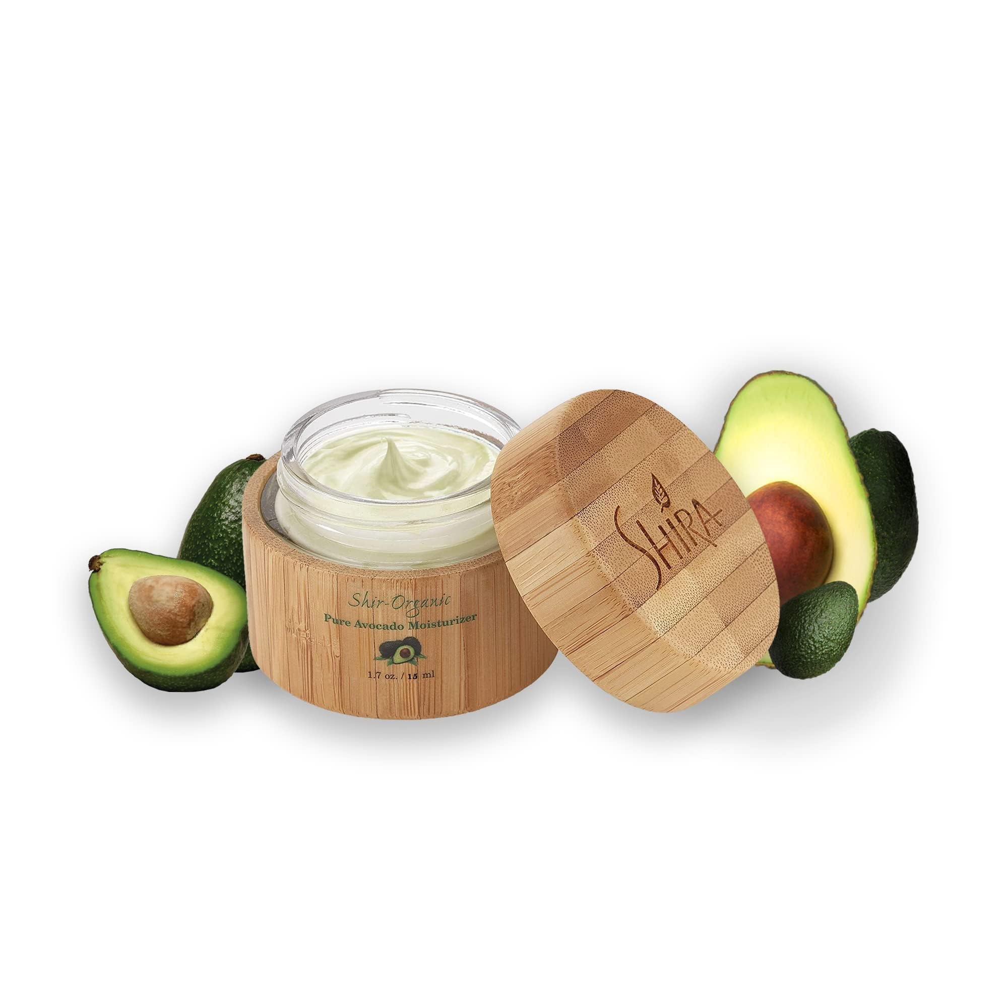 Shira Organic Face Essentials Set - Avocado Moisturizer 15ml, Blueberry Night Cream 15ml, Pomegranate Toner 89ml, Mango Butter Mask 15ml, Coconut Oatmeal Cleanser 89ml - Complete Skincare Routine for Dry & Sensitive Skin - Perfect for Daily Hydration & Night Repair
