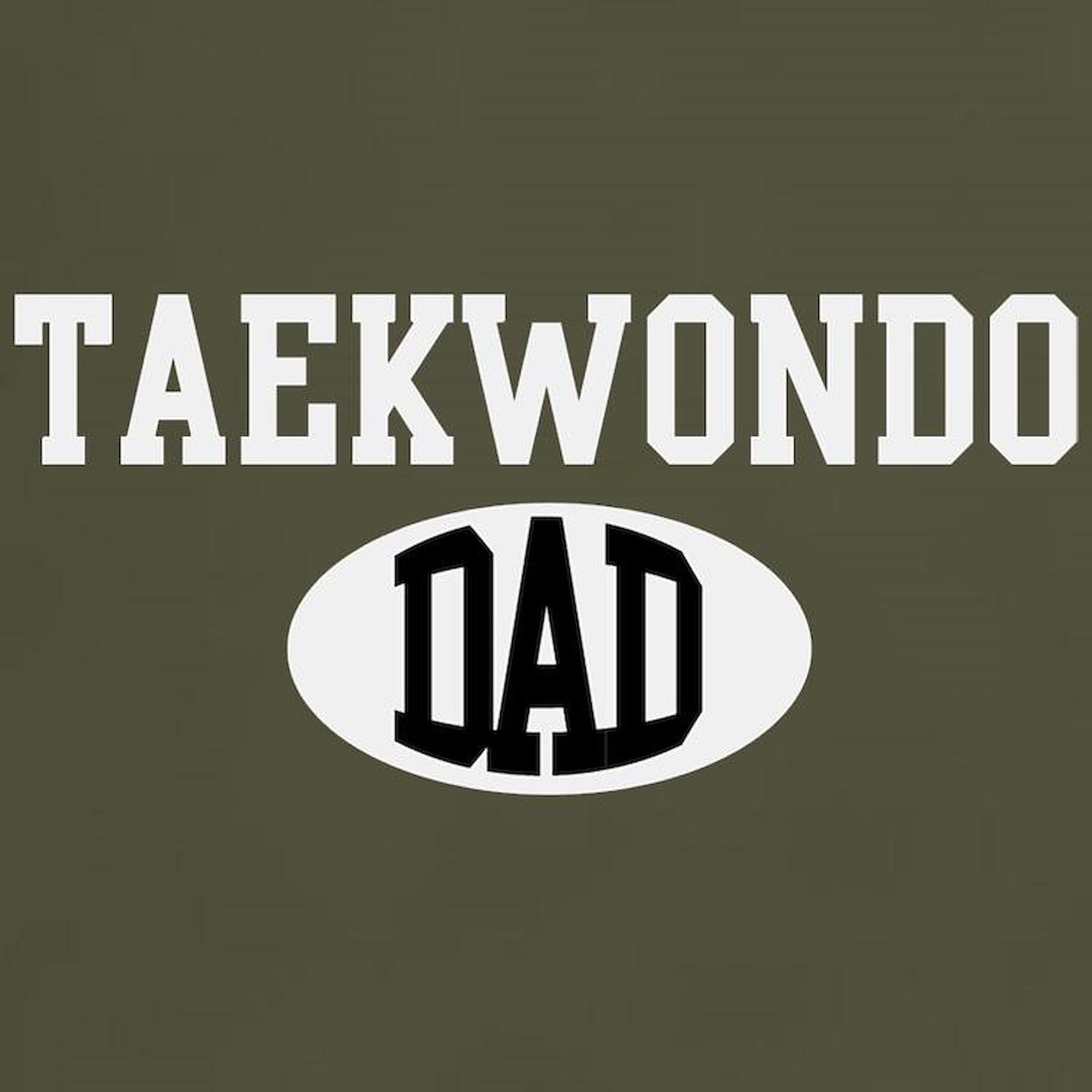 Taekwondo Dad Dark T-Shirt for Men - 100% Cotton Classic Graphic Tee - Perfect for Martial Arts Training, Father's Day Gifts & Casual Wear