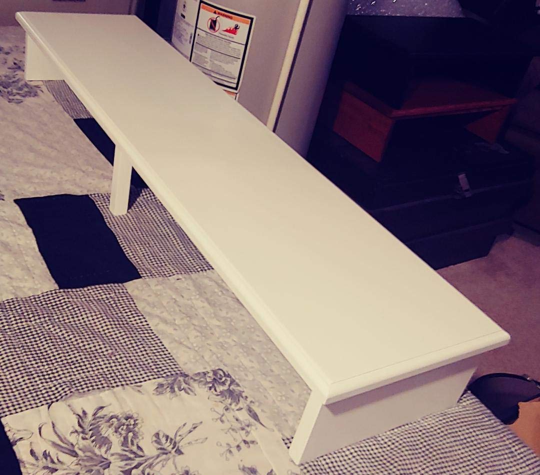 Premium White Large Sound Bar TV Stand Riser with Built-in Cable Management - Perfect for Home Theater, Gaming & Entertainment Systems