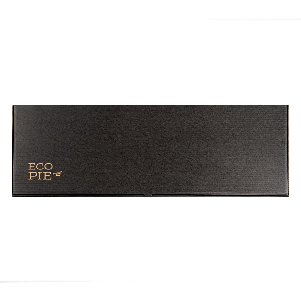 Eco-Friendly 24 x 12 x 2 Inch Flatbread Takeaway Boxes - 50 Pack Sturdy Corrugated Pizza Boxes with E-Flute Design & Tab-Lock System | Black & Kraft Paper Disposable Food Containers for Flatbreads, Pizzas, and Catering Events