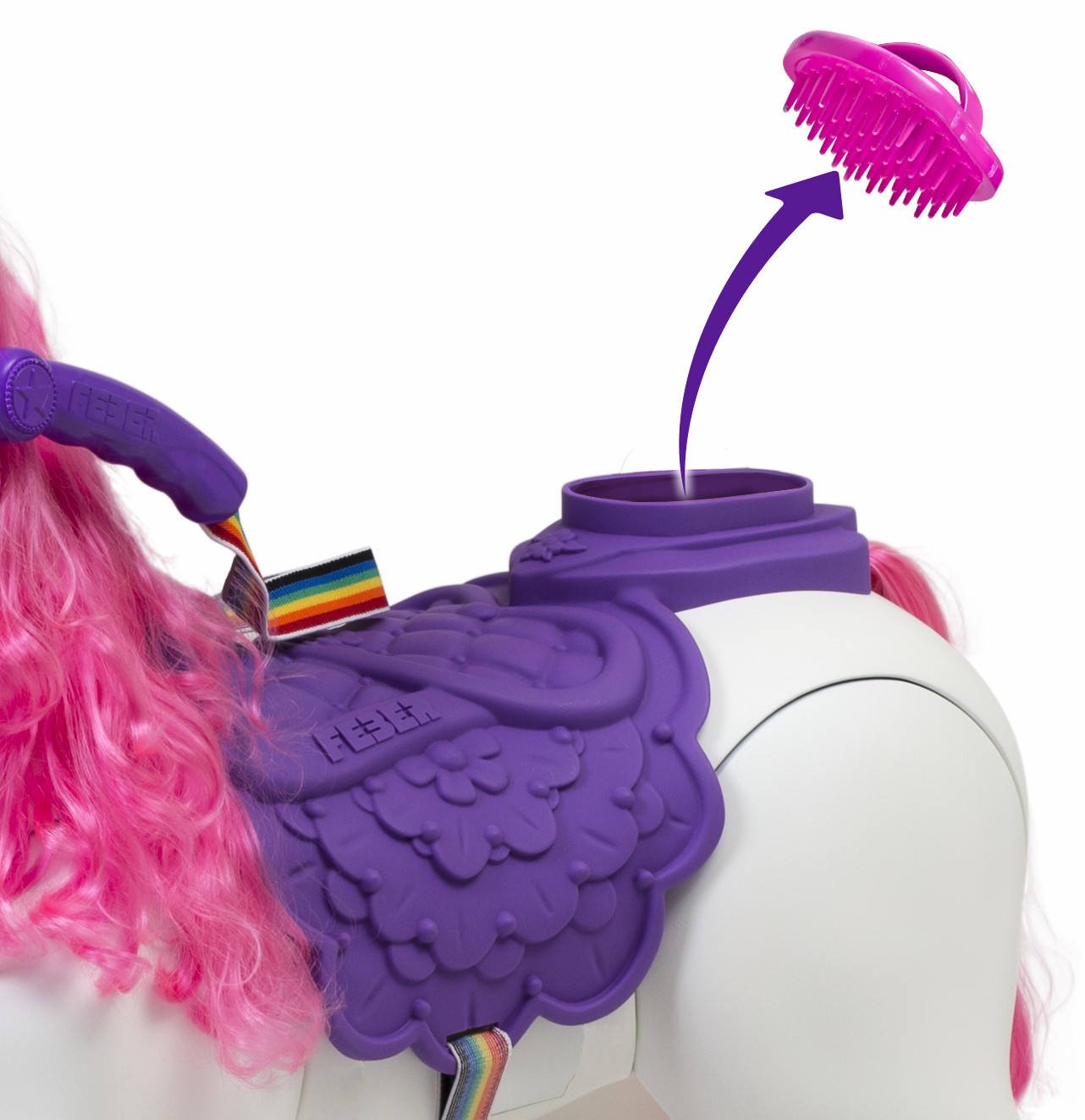 Feber My Lovely Unicorn Ride-On Toy for Kids - EU Version with Safety Pins - Magical Unicorn Playtime for Indoor & Outdoor Fun